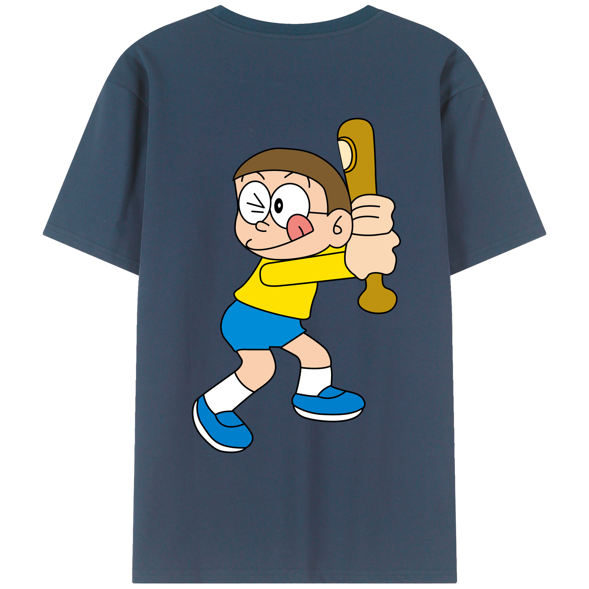 （画像用） ドラえもん 野比 のび太 Doraemon Nobita Nobi レディース半袖Tシャツ(バックプリント)