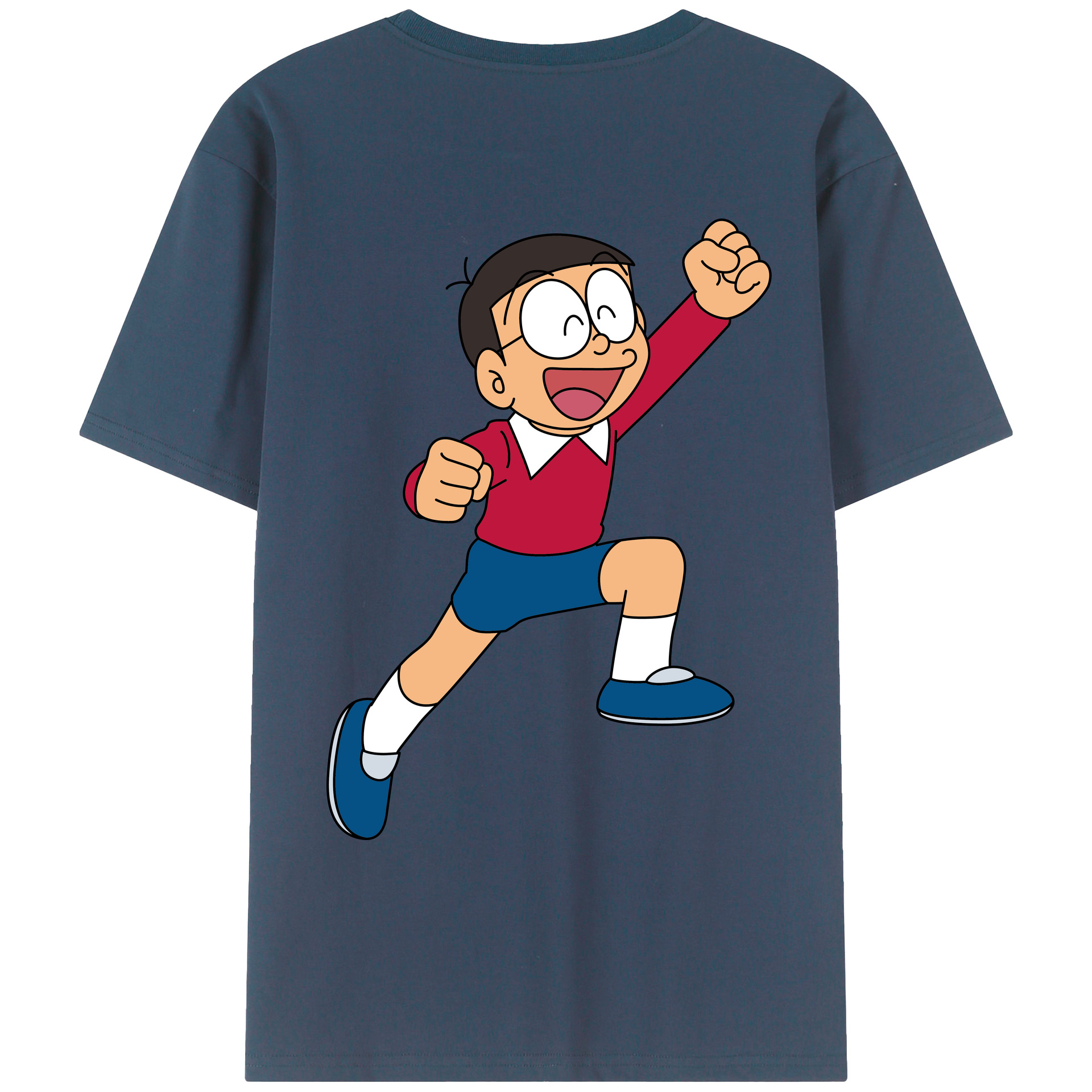（画像用） ドラえもん 野比 のび太 Doraemon Nobita Nobi レディース半袖Tシャツ(バックプリント)
