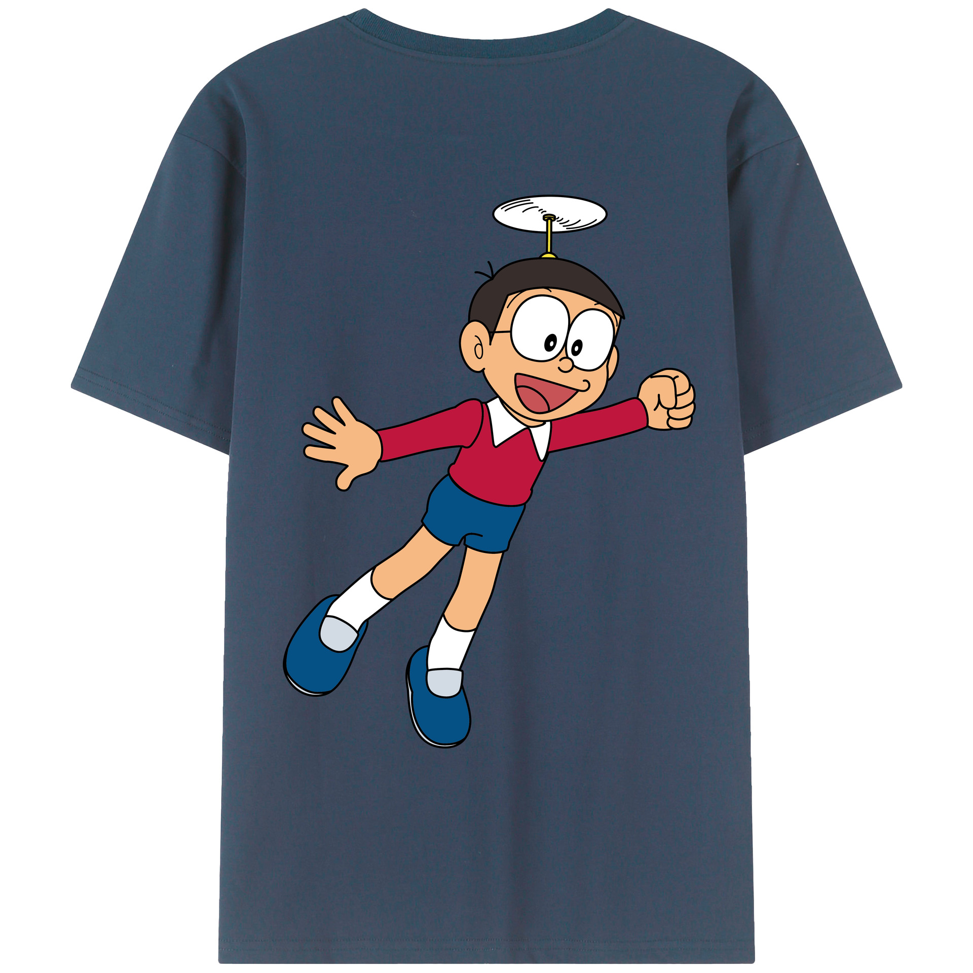 （画像用） ドラえもん 野比 のび太 Doraemon Nobita Nobi レディース半袖Tシャツ(バックプリント)