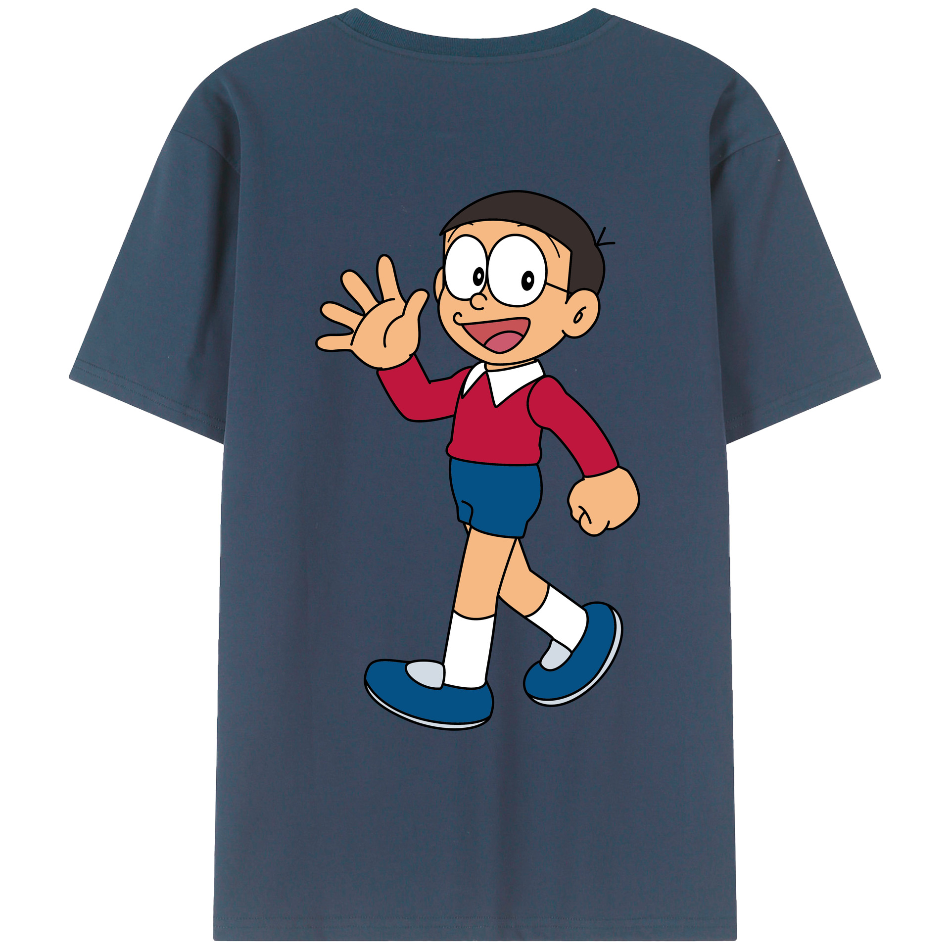 （画像用） ドラえもん 野比 のび太 Doraemon Nobita Nobi レディース半袖Tシャツ(バックプリント)