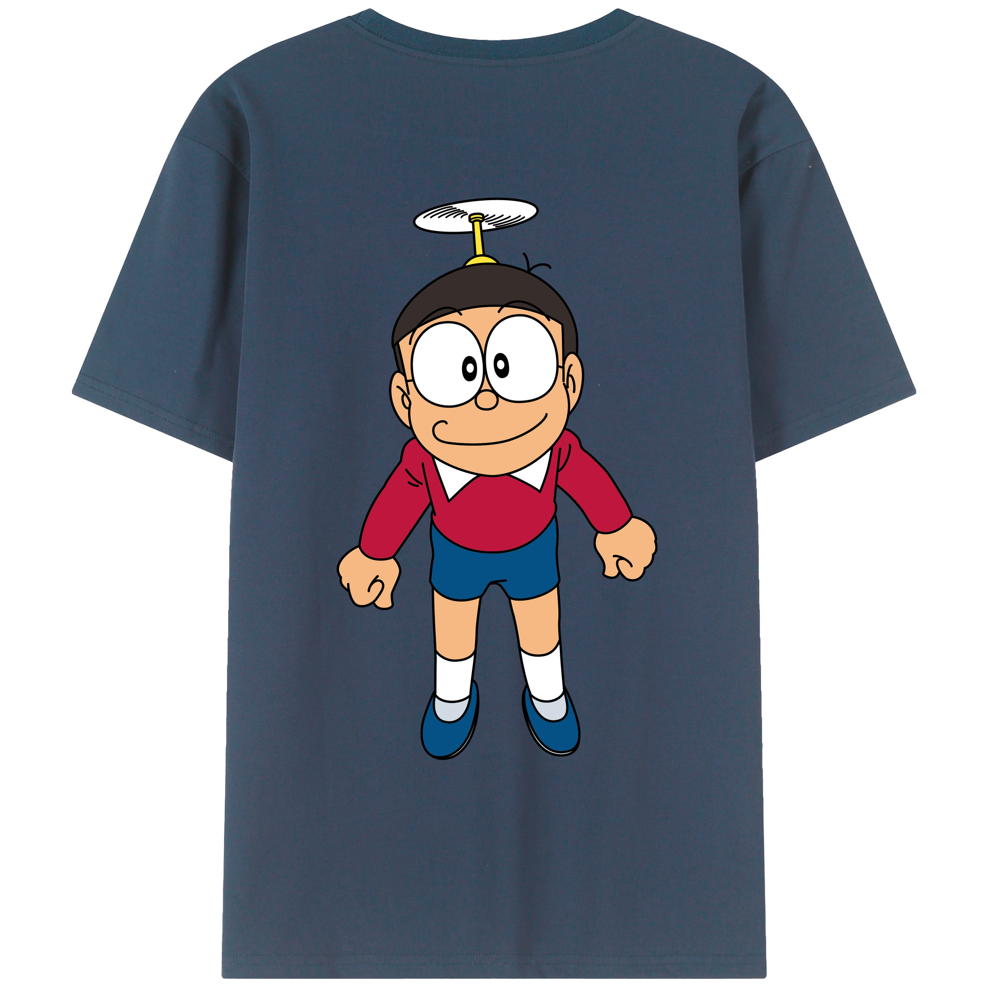（画像用） ドラえもん 野比 のび太 Doraemon Nobita Nobi レディース半袖Tシャツ(バックプリント)