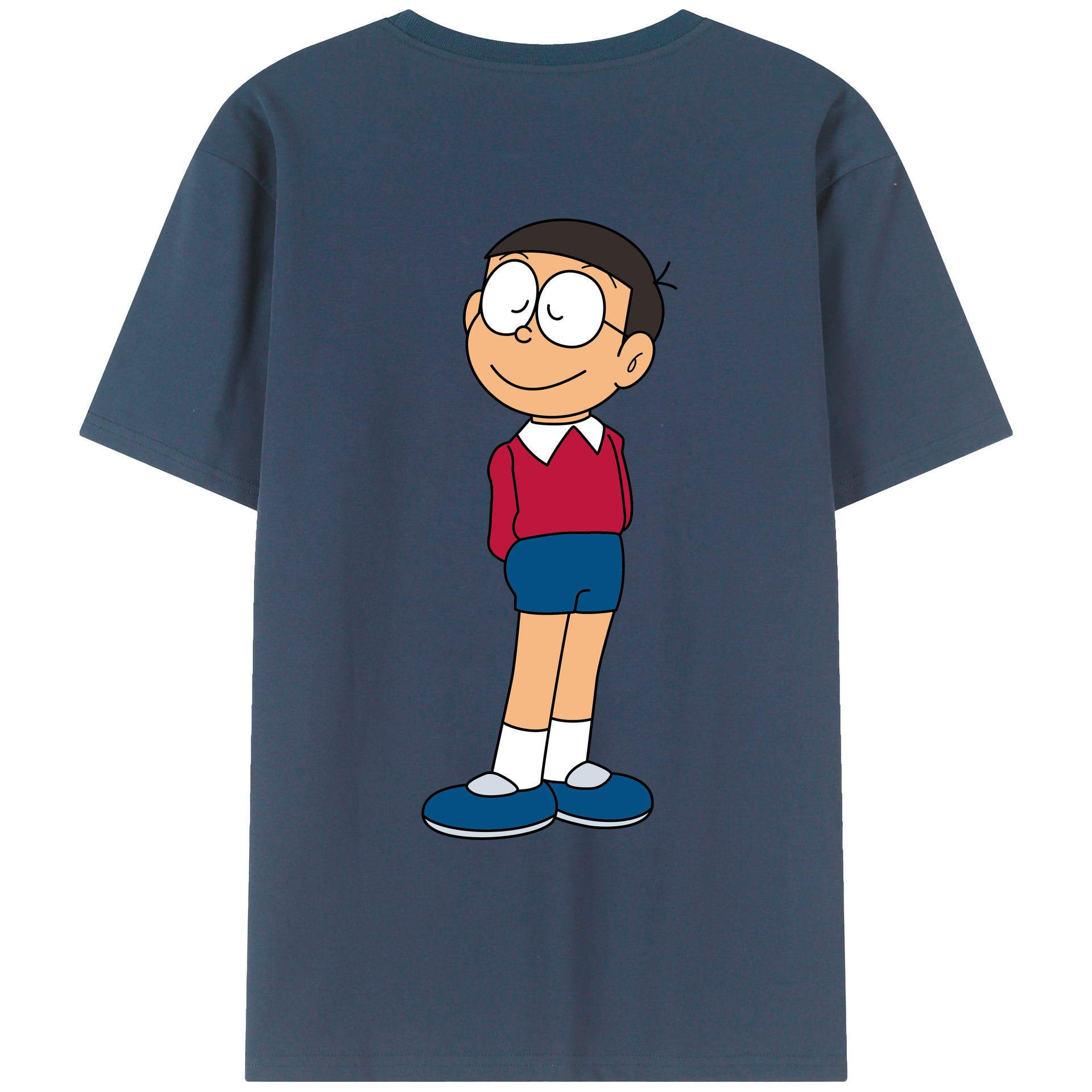 （画像用） ドラえもん 野比 のび太 Doraemon Nobita Nobi レディース半袖Tシャツ(バックプリント)