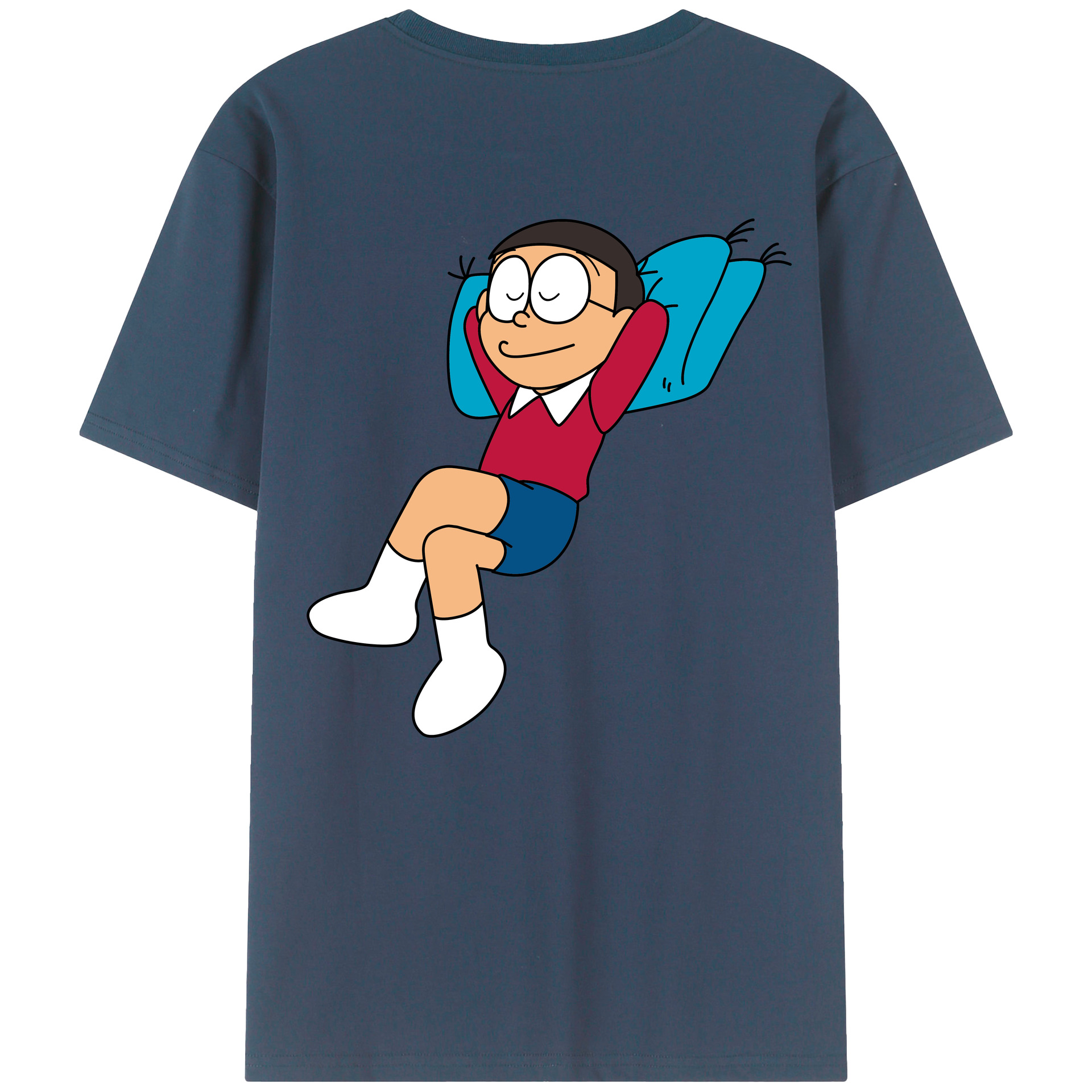 （画像用） ドラえもん 野比 のび太 Doraemon Nobita Nobi レディース半袖Tシャツ(バックプリント)