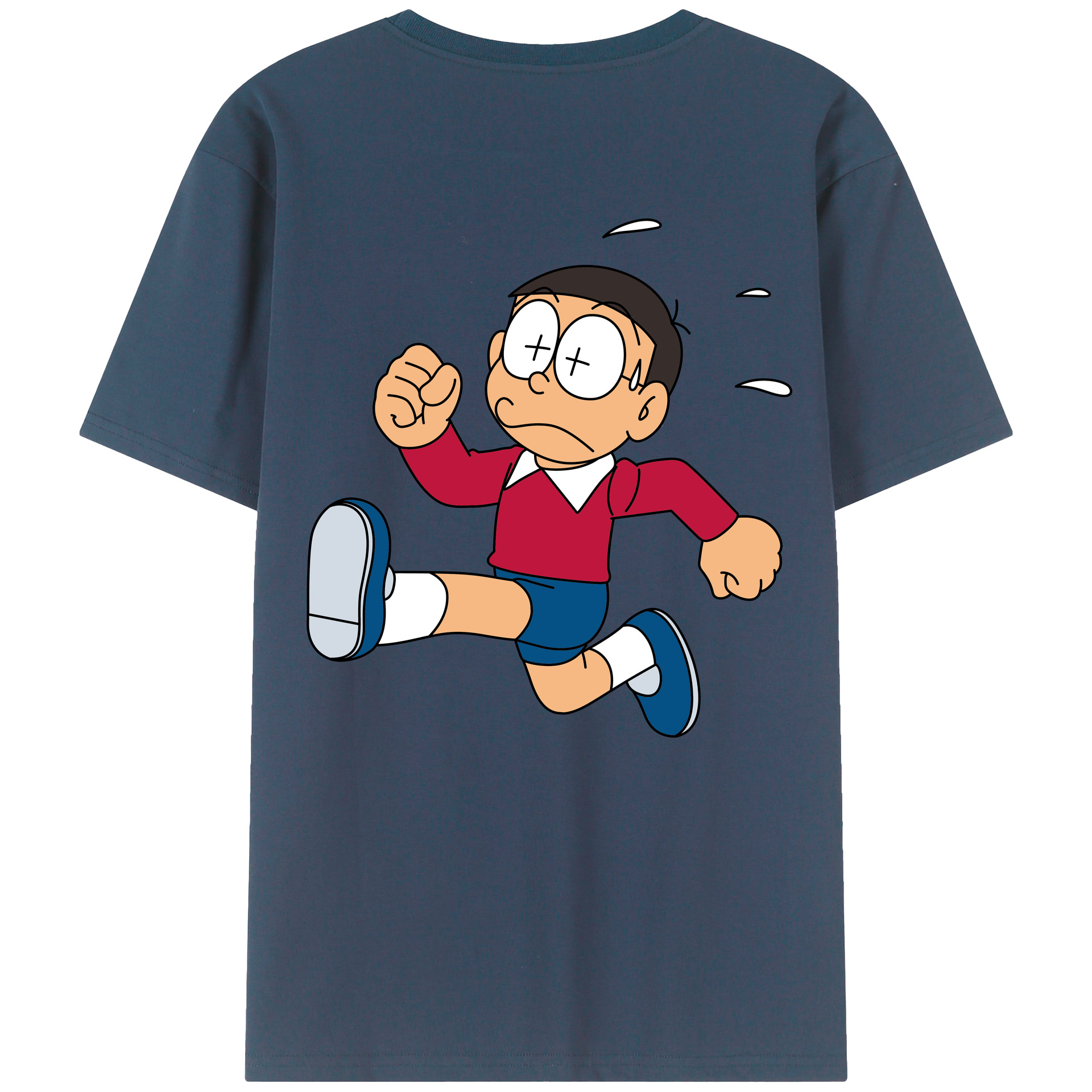 （画像用） ドラえもん 野比 のび太 Doraemon Nobita Nobi レディース半袖Tシャツ(バックプリント)