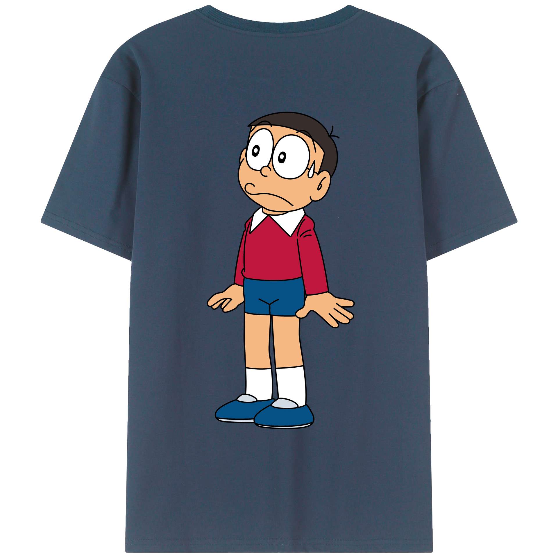 （画像用） ドラえもん 野比 のび太 Doraemon Nobita Nobi レディース半袖Tシャツ(バックプリント)