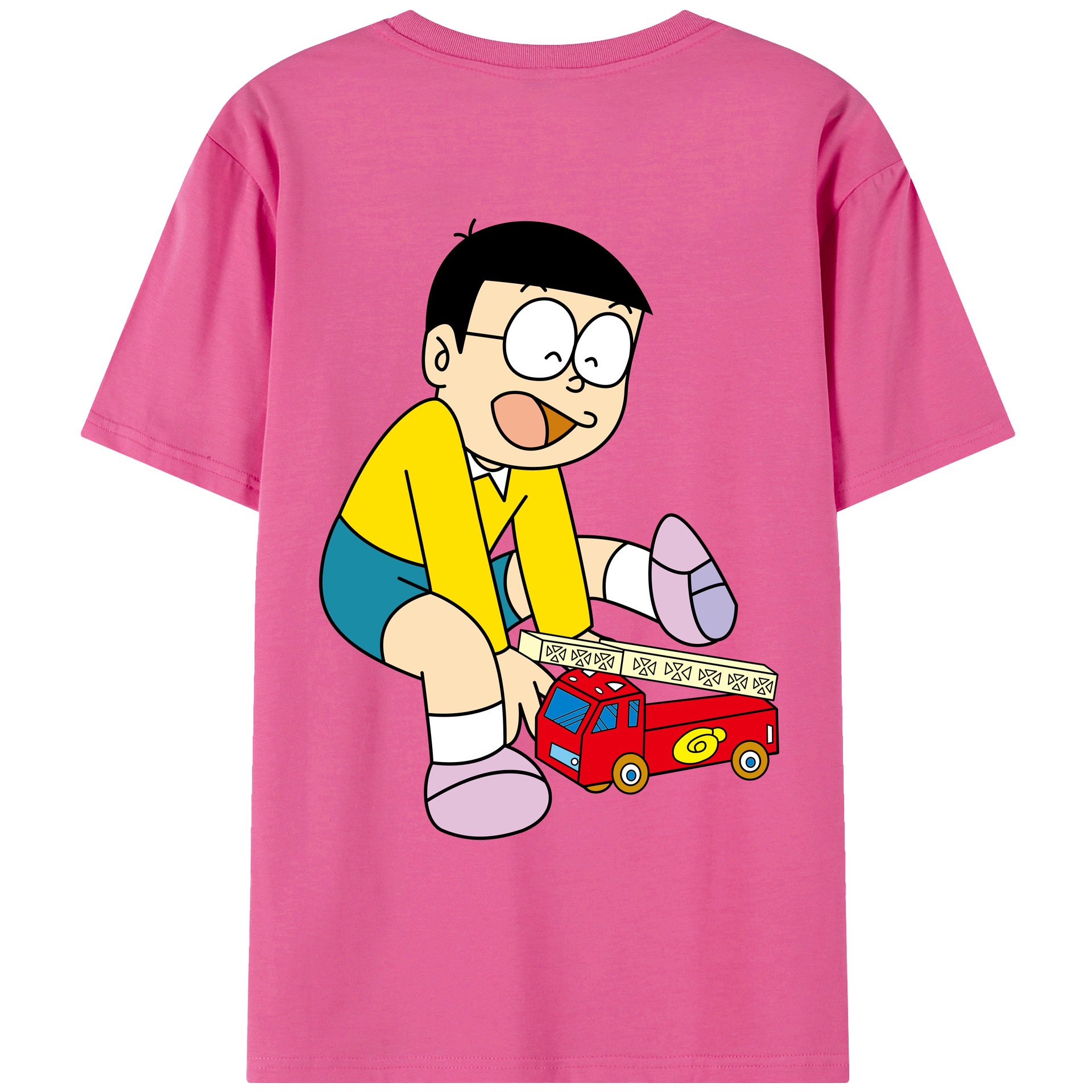 （画像用） ドラえもん 野比 のび太 Doraemon Nobita Nobi レディース半袖Tシャツ(バックプリント)