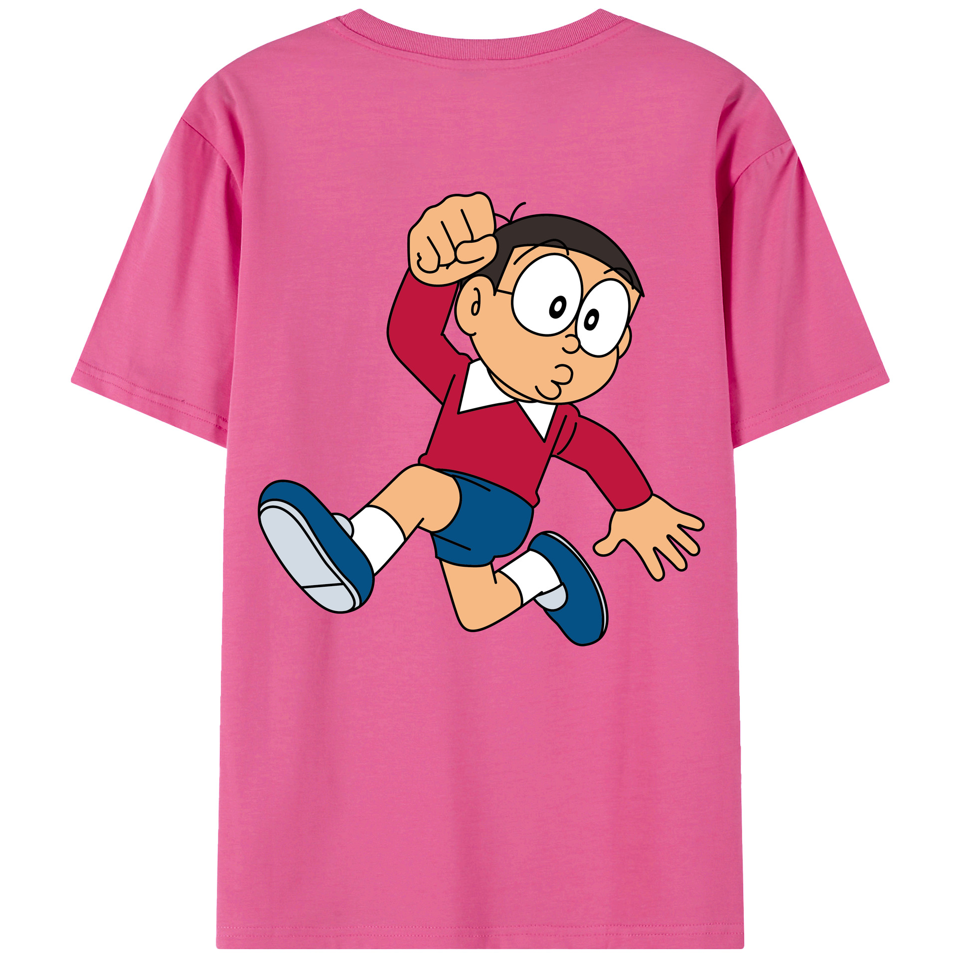（画像用） ドラえもん 野比 のび太 Doraemon Nobita Nobi レディース半袖Tシャツ(バックプリント)