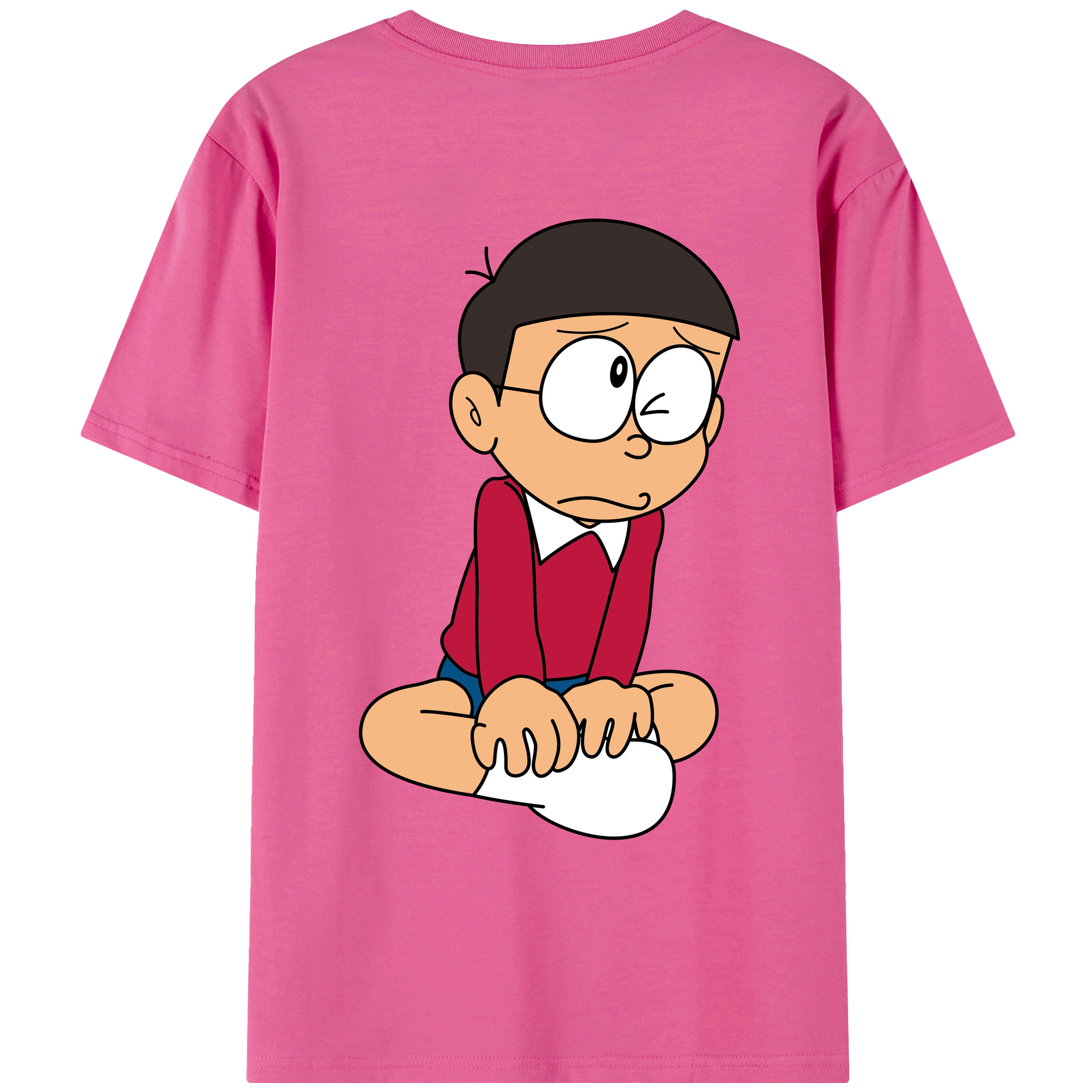 （画像用） ドラえもん 野比 のび太 Doraemon Nobita Nobi レディース半袖Tシャツ(バックプリント)