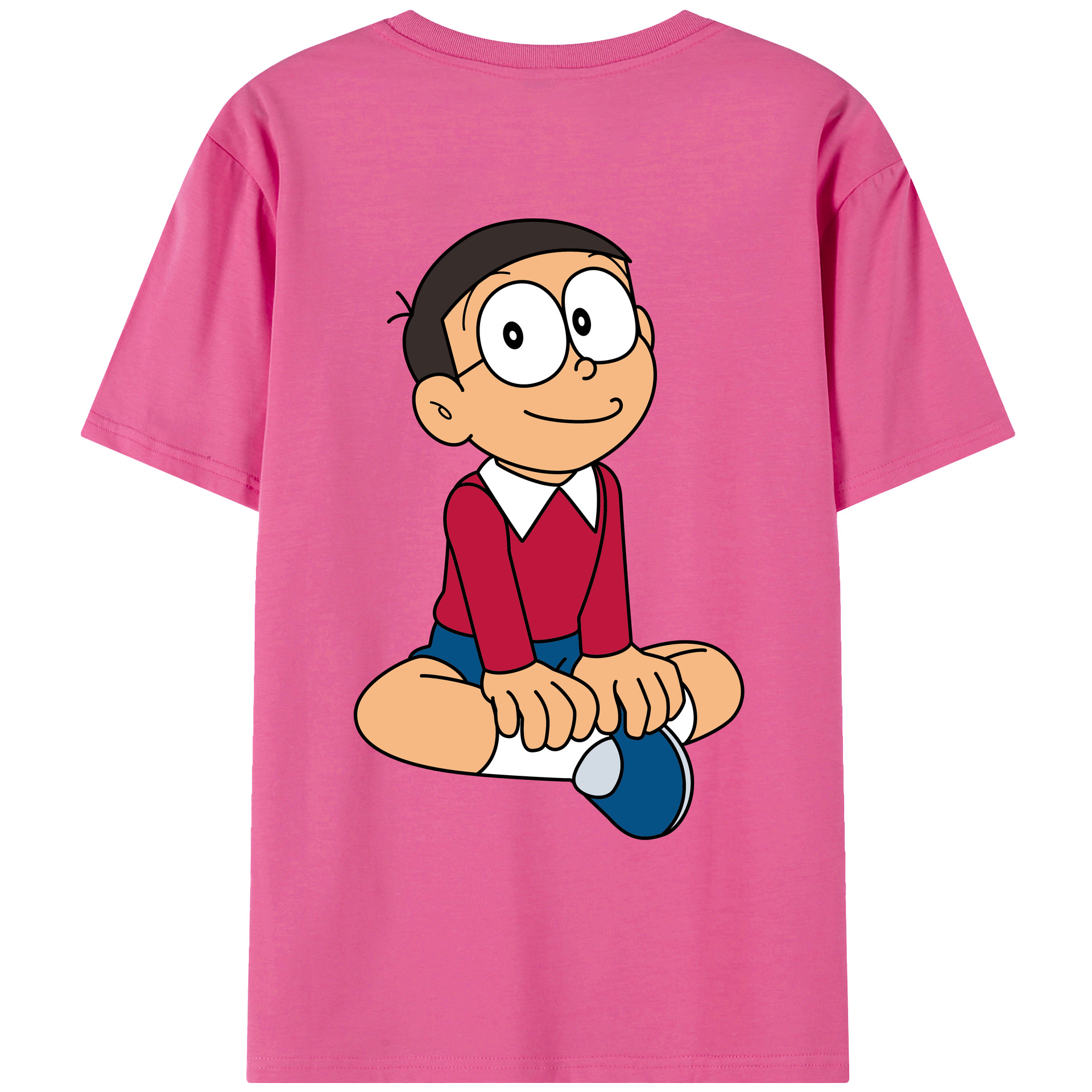 （画像用） ドラえもん 野比 のび太 Doraemon Nobita Nobi レディース半袖Tシャツ(バックプリント)