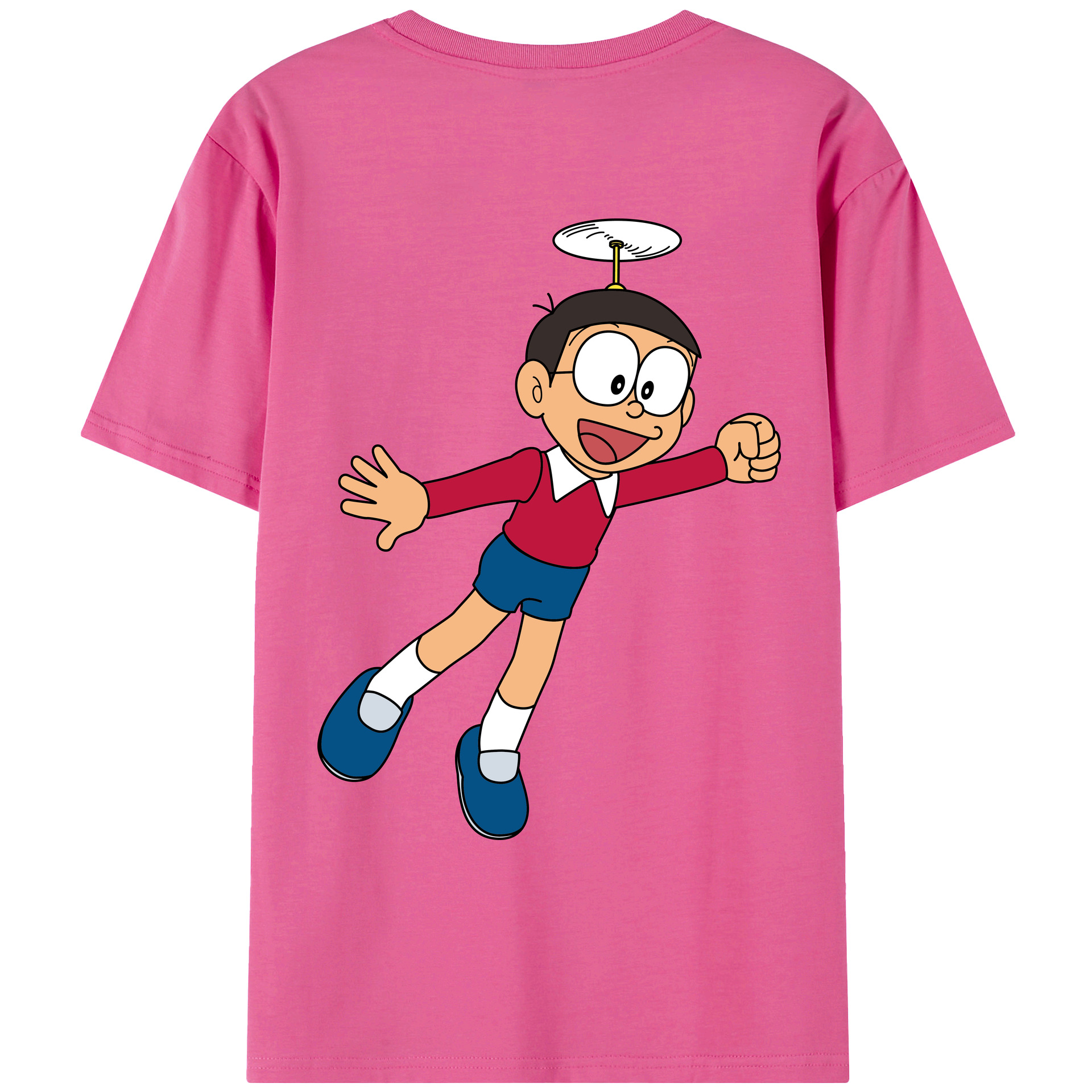 （画像用） ドラえもん 野比 のび太 Doraemon Nobita Nobi レディース半袖Tシャツ(バックプリント)