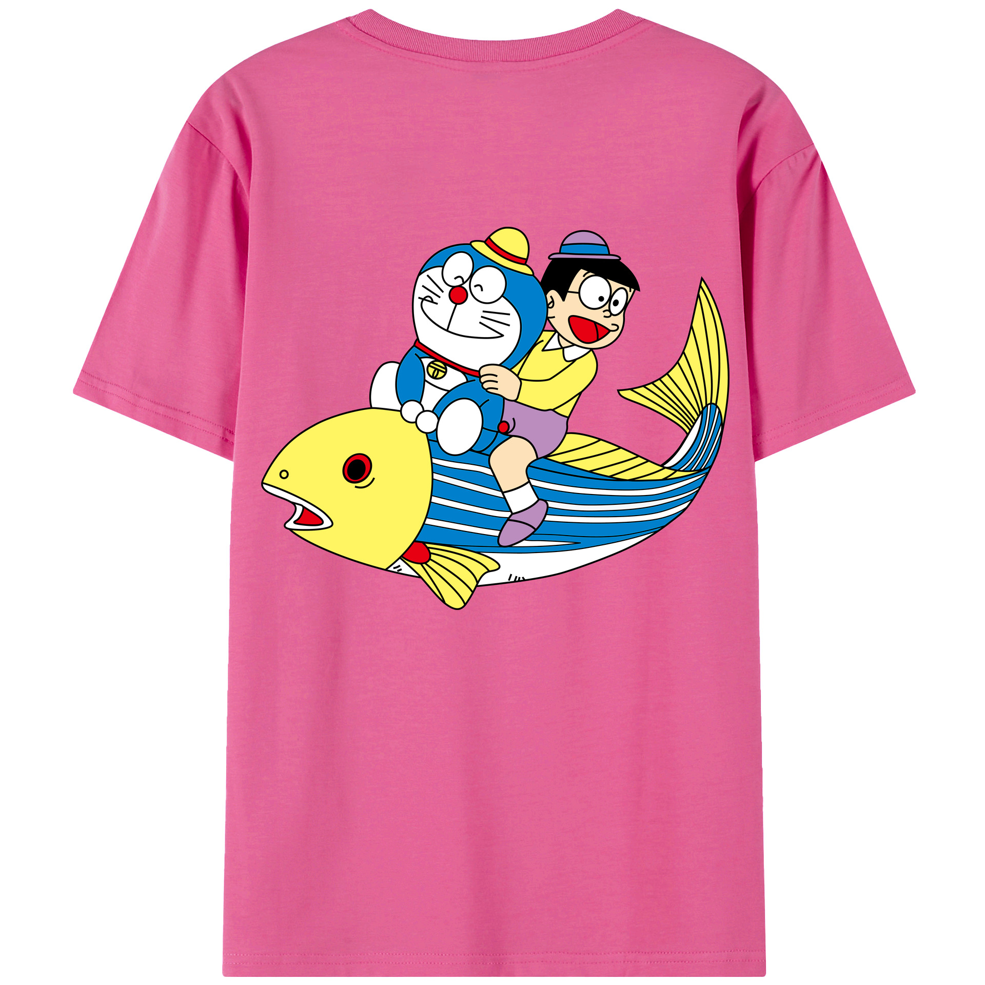 （画像用） ドラえもん 野比 のび太 Doraemon Nobita Nobi レディース半袖Tシャツ(バックプリント)