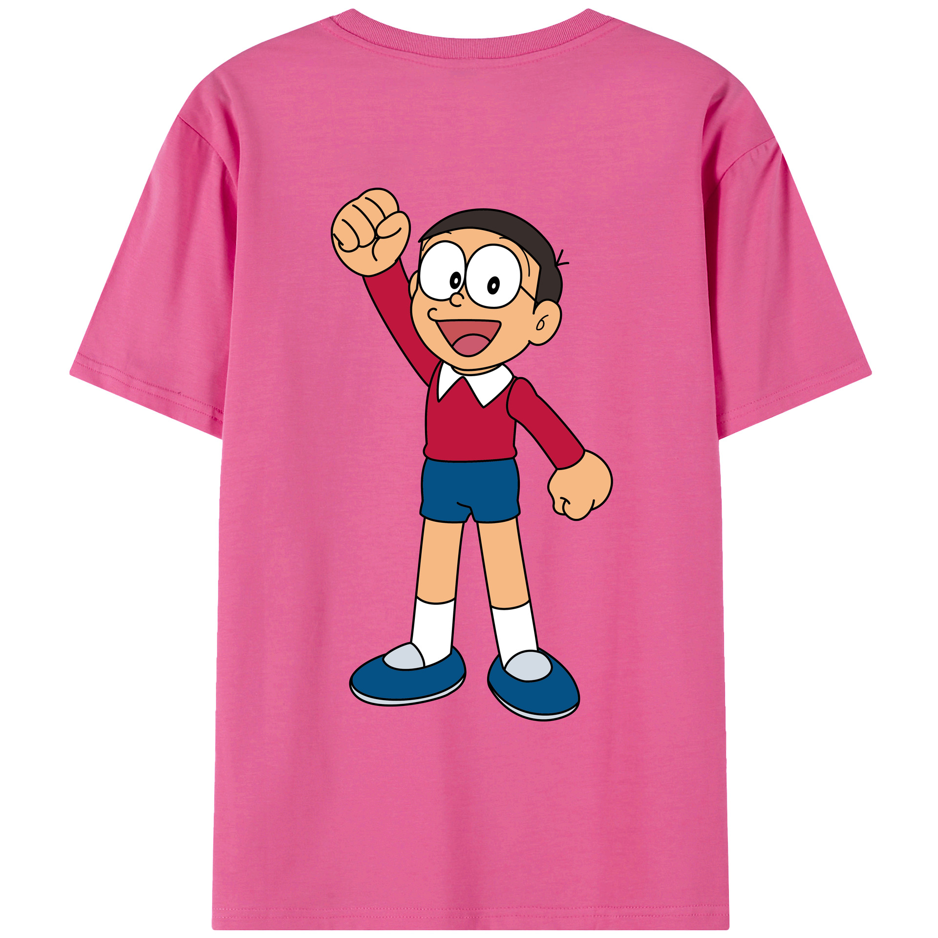 （画像用） ドラえもん 野比 のび太 Doraemon Nobita Nobi レディース半袖Tシャツ(バックプリント)