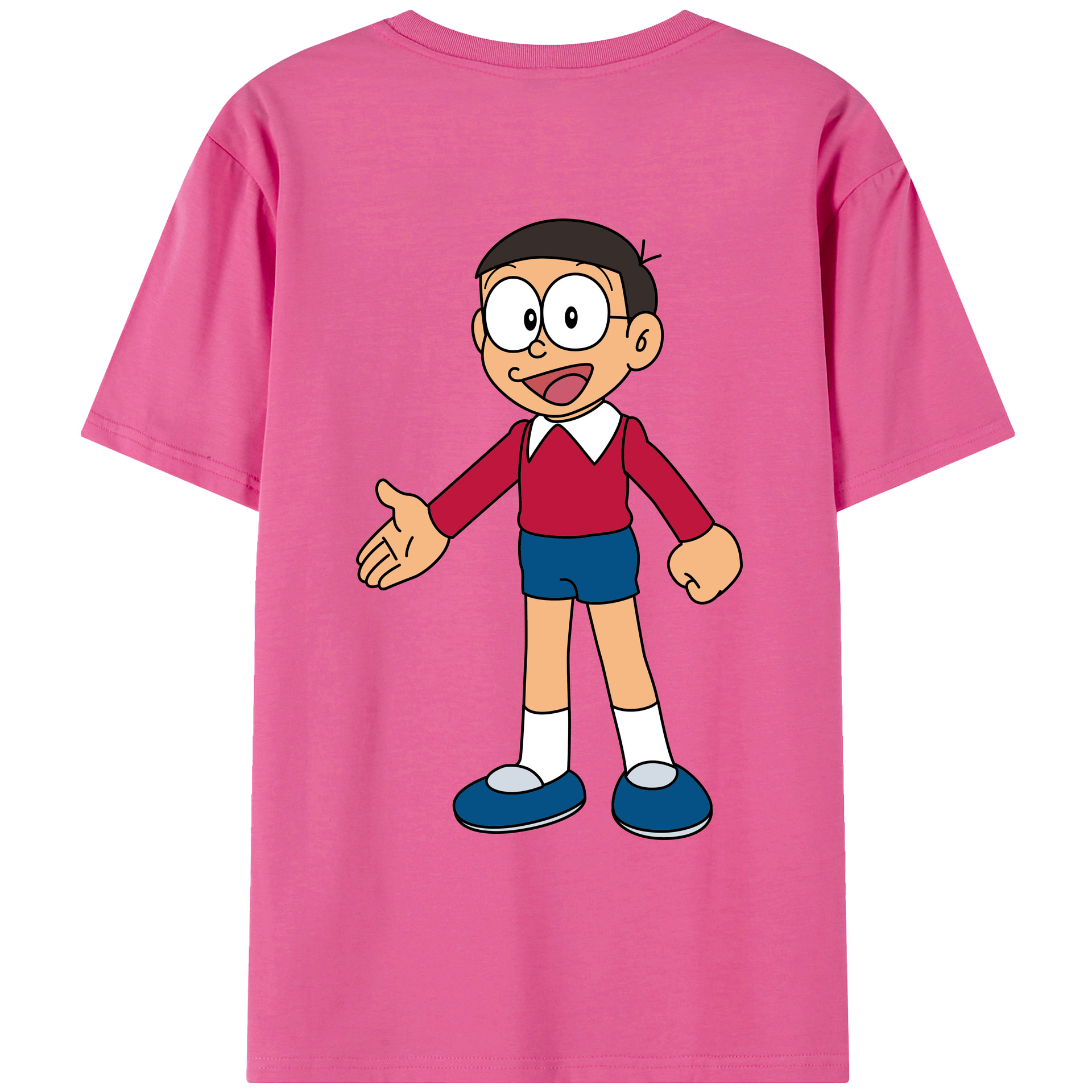 （画像用） ドラえもん 野比 のび太 Doraemon Nobita Nobi レディース半袖Tシャツ(バックプリント)