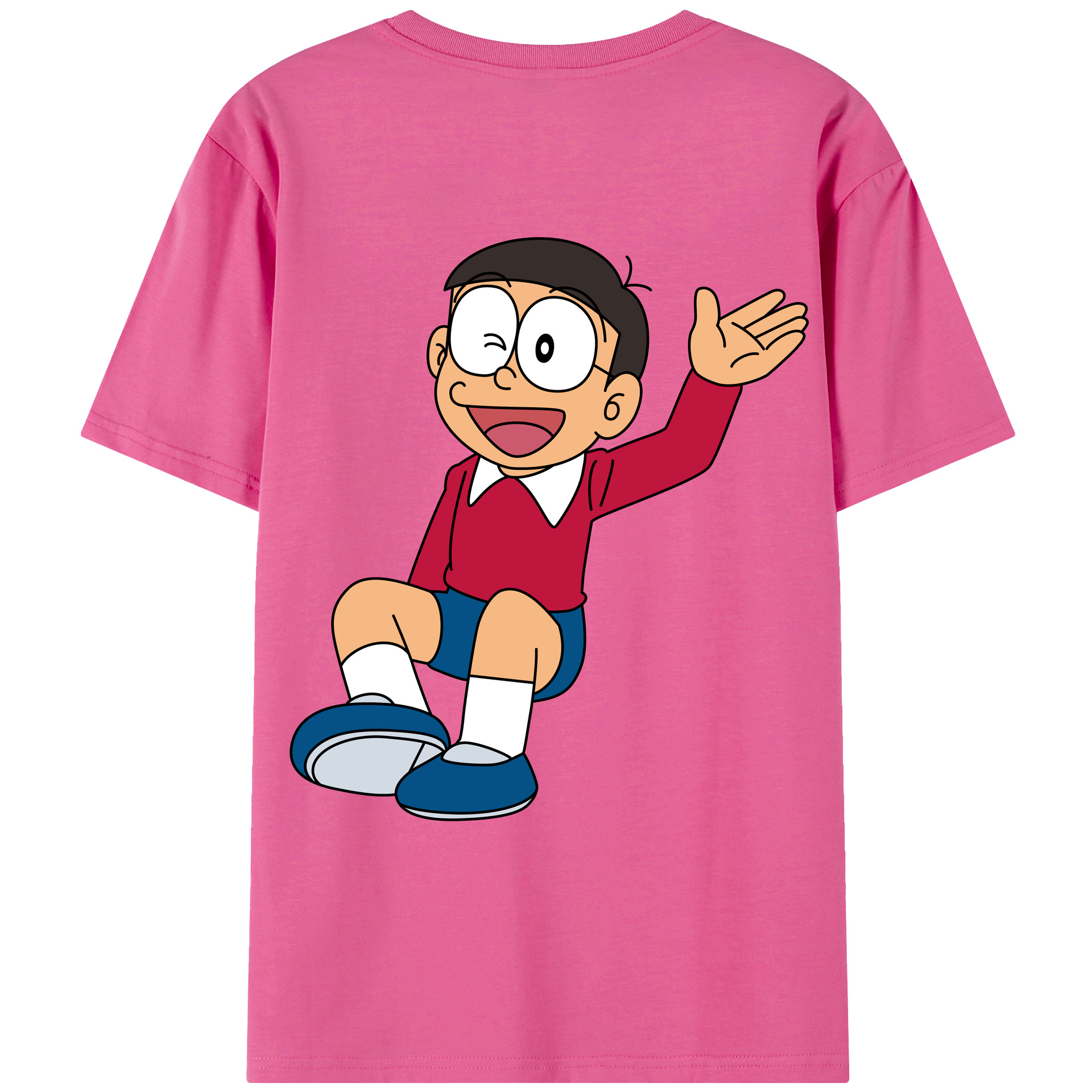 （画像用） ドラえもん 野比 のび太 Doraemon Nobita Nobi レディース半袖Tシャツ(バックプリント)