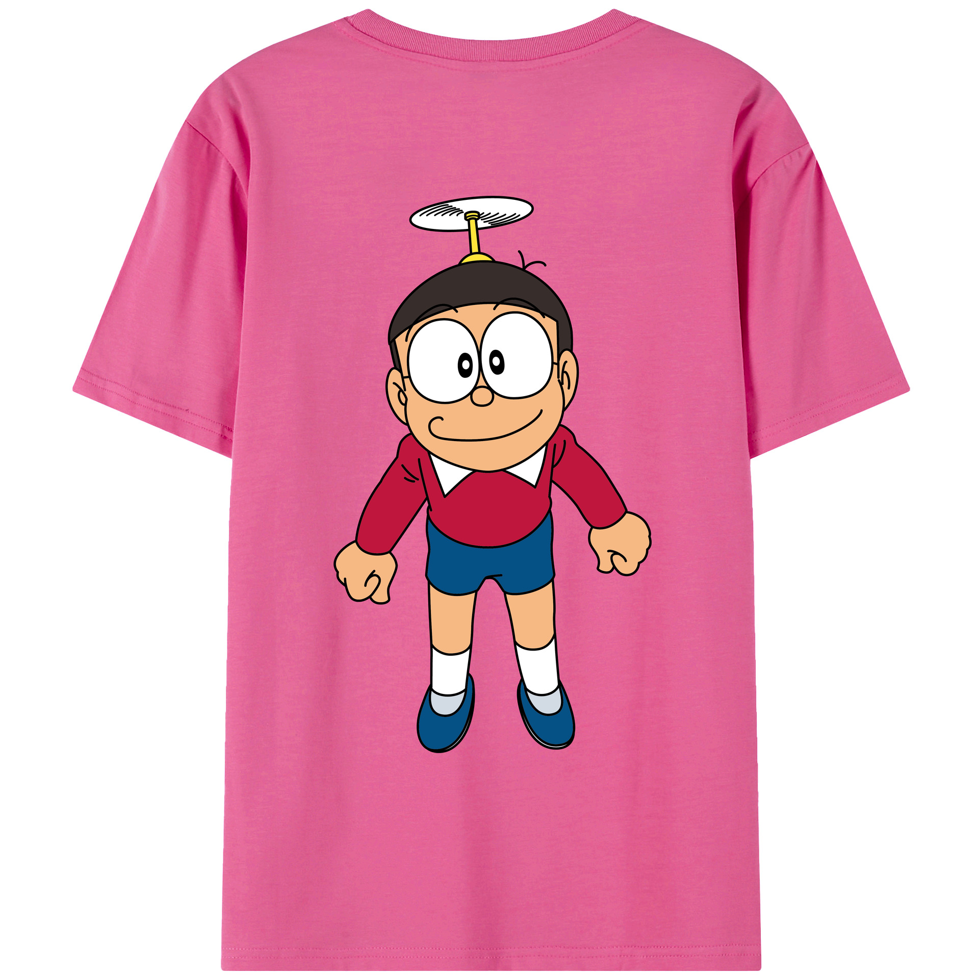 （画像用） ドラえもん 野比 のび太 Doraemon Nobita Nobi レディース半袖Tシャツ(バックプリント)