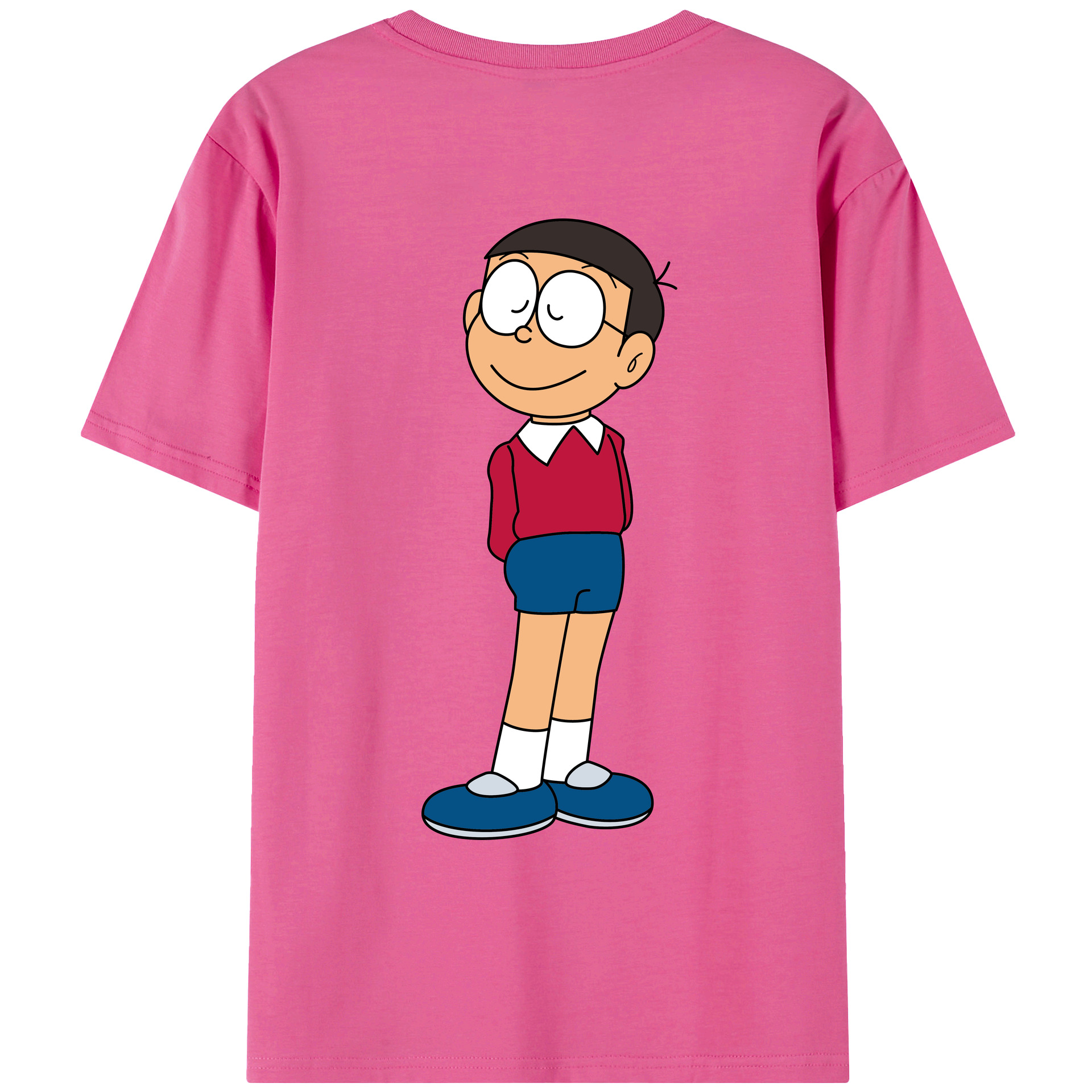 （画像用） ドラえもん 野比 のび太 Doraemon Nobita Nobi レディース半袖Tシャツ(バックプリント)