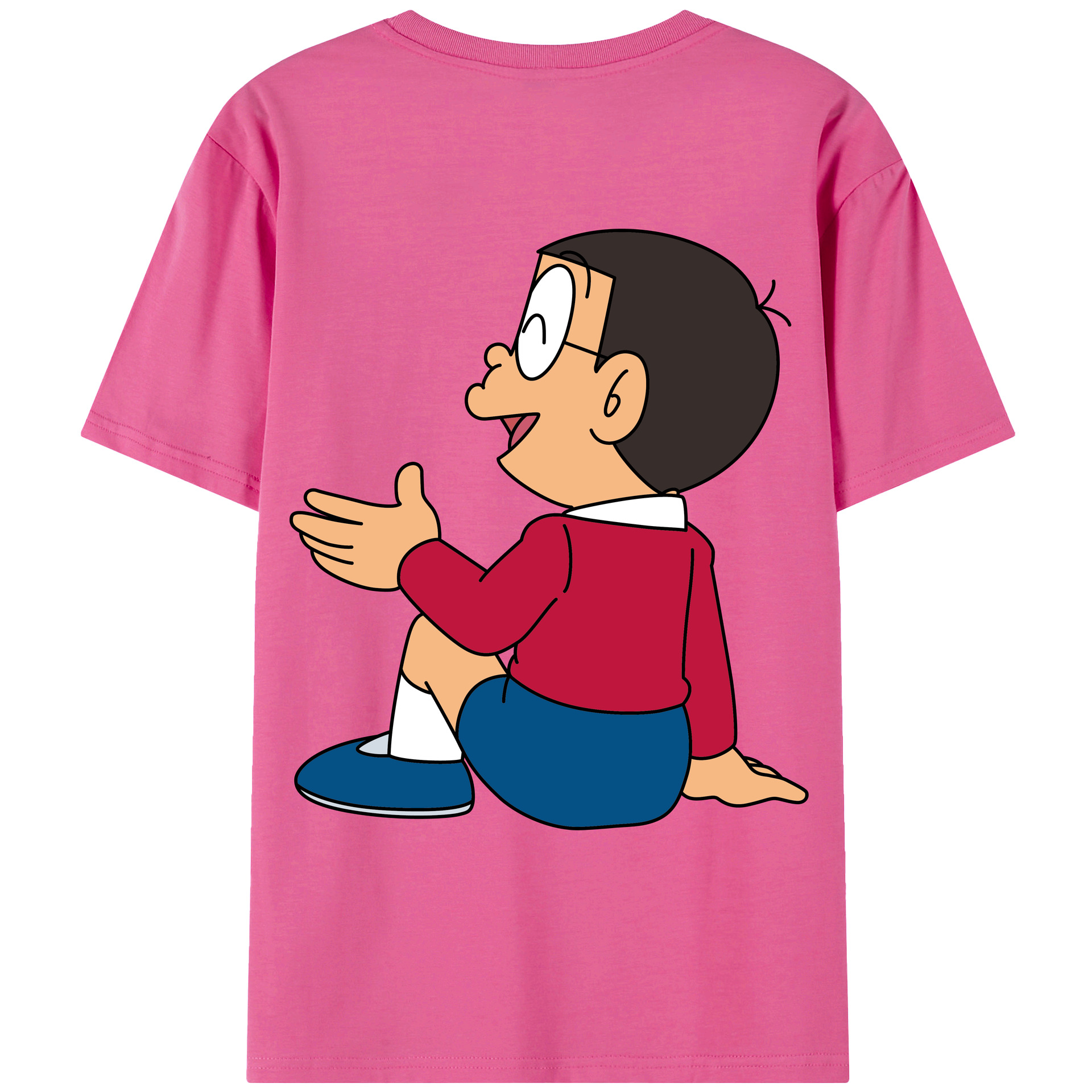 （画像用） ドラえもん 野比 のび太 Doraemon Nobita Nobi レディース半袖Tシャツ(バックプリント)