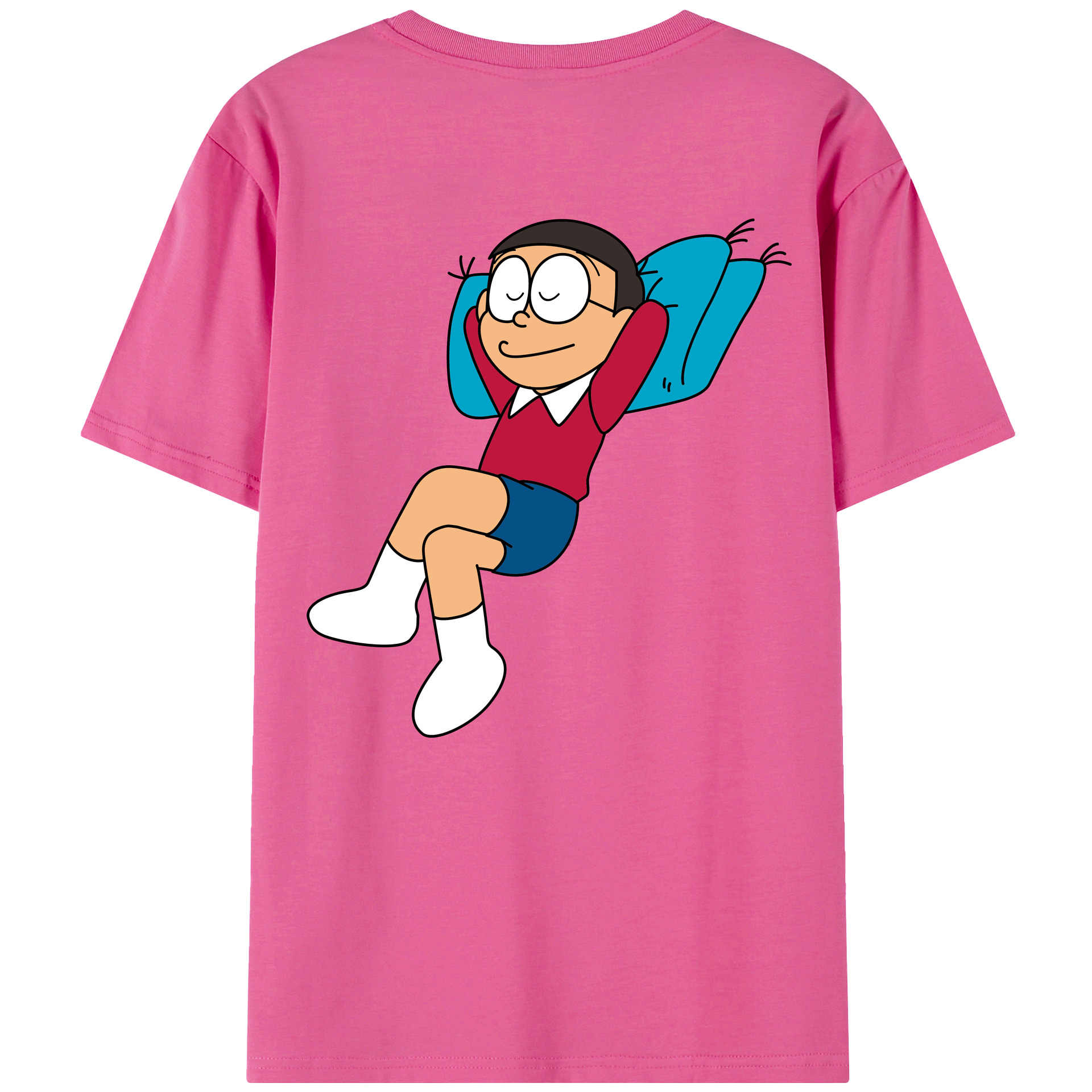 （画像用） ドラえもん 野比 のび太 Doraemon Nobita Nobi レディース半袖Tシャツ(バックプリント)