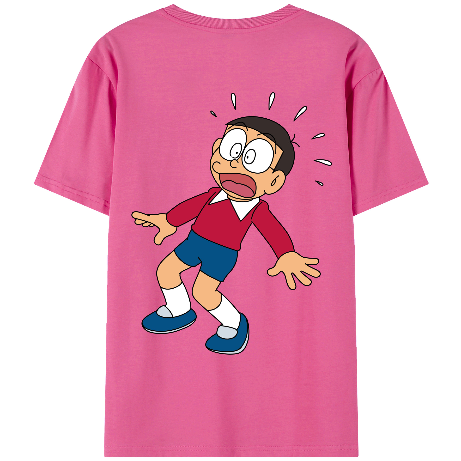 （画像用） ドラえもん 野比 のび太 Doraemon Nobita Nobi レディース半袖Tシャツ(バックプリント)