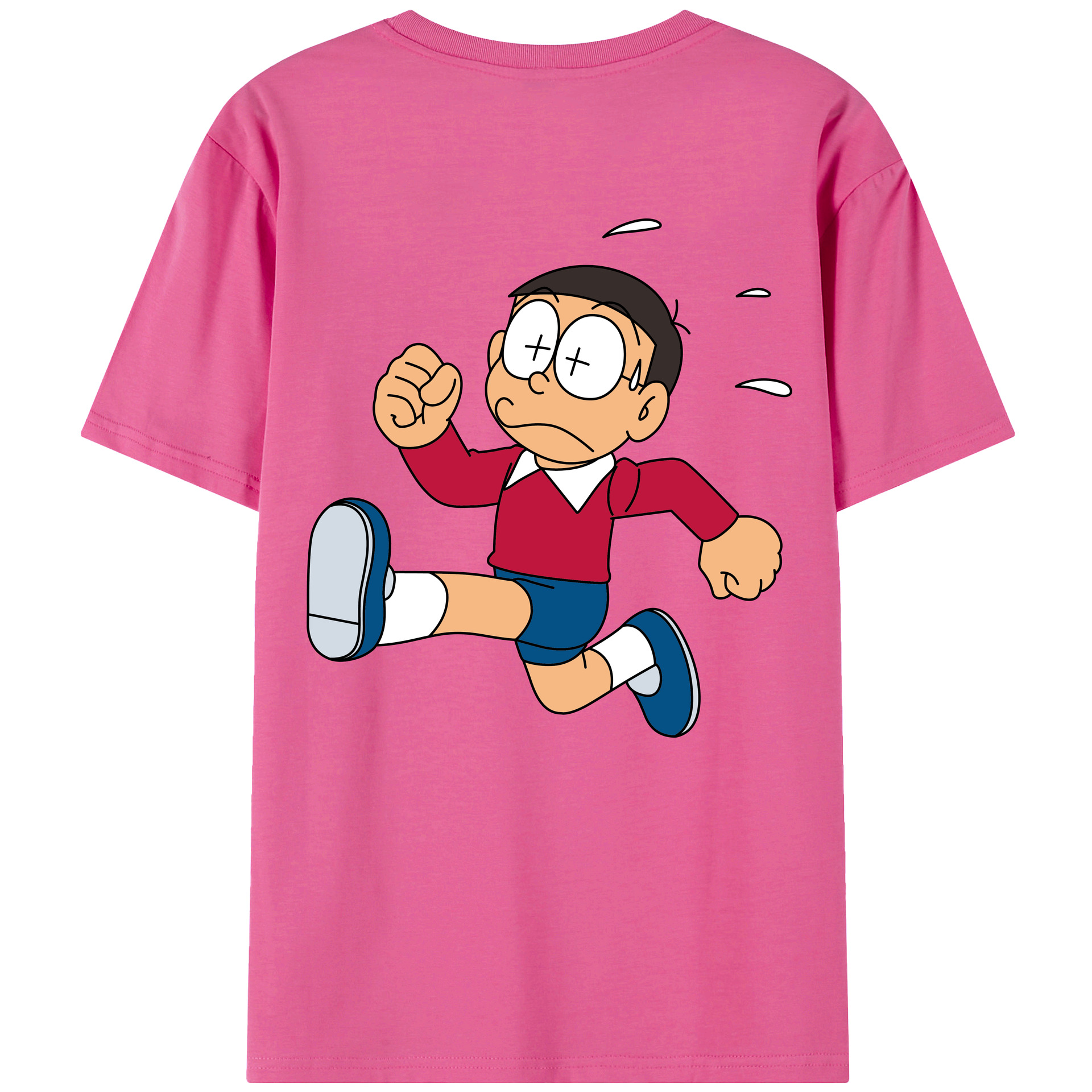 （画像用） ドラえもん 野比 のび太 Doraemon Nobita Nobi レディース半袖Tシャツ(バックプリント)