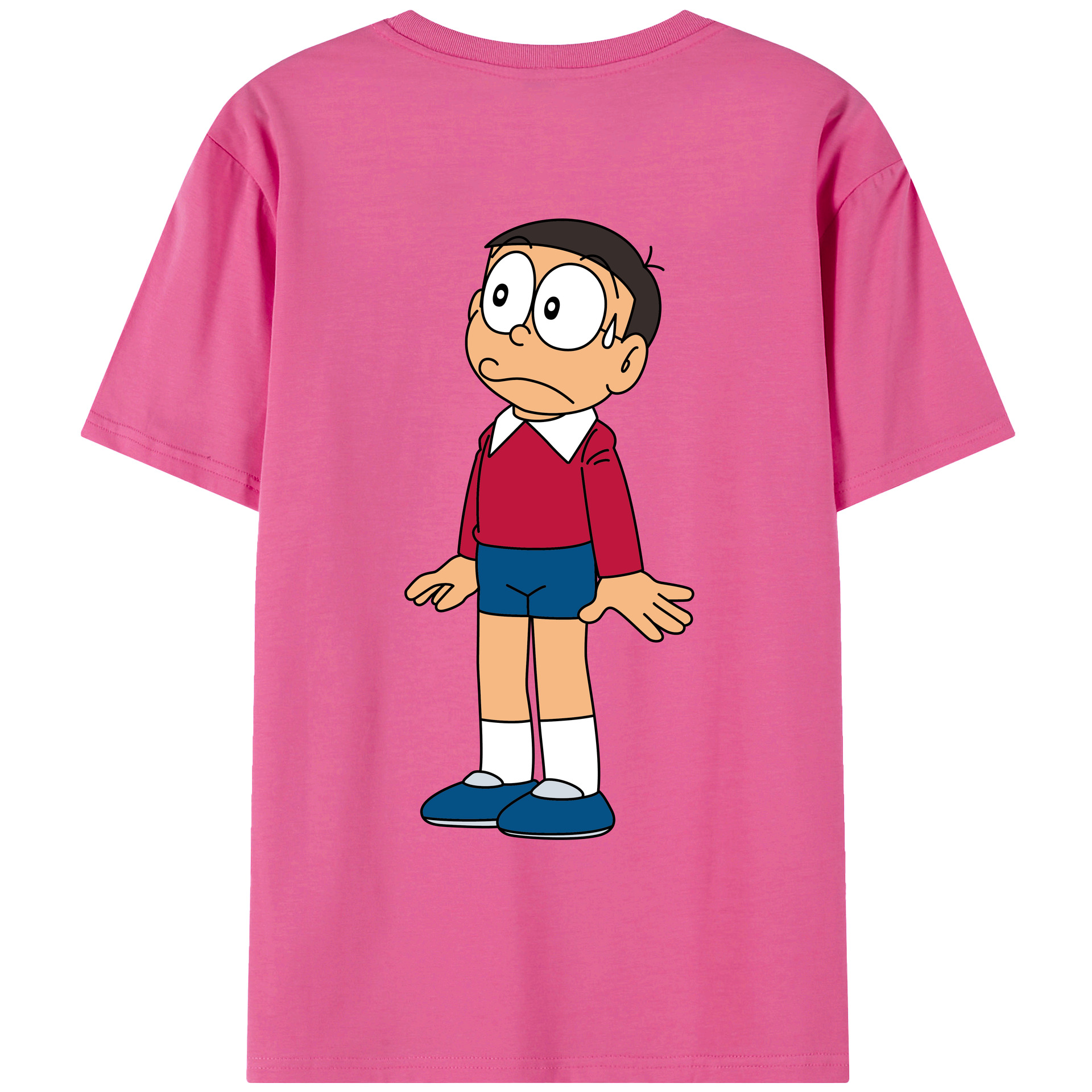 （画像用） ドラえもん 野比 のび太 Doraemon Nobita Nobi レディース半袖Tシャツ(バックプリント)
