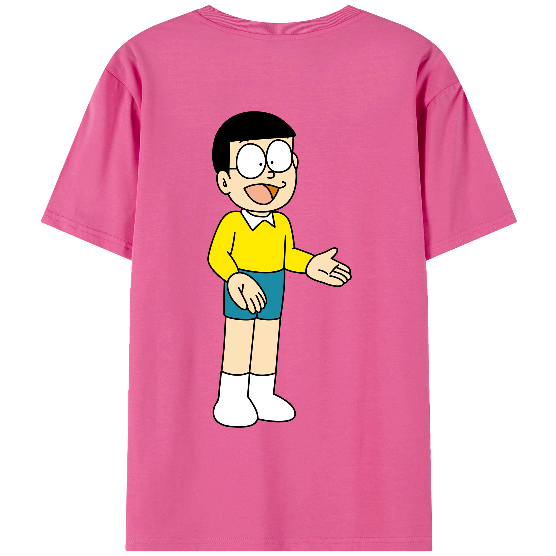 （画像用） ドラえもん 野比 のび太 Doraemon Nobita Nobi レディース半袖Tシャツ(バックプリント)