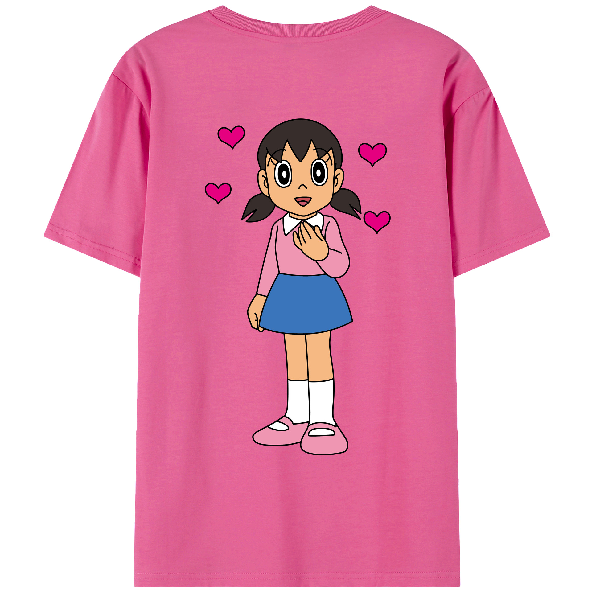（画像用） ドラえもん みなもと しずか Doraemon Shizuka Minamoto レディース半袖Tシャツ(バックプリント)