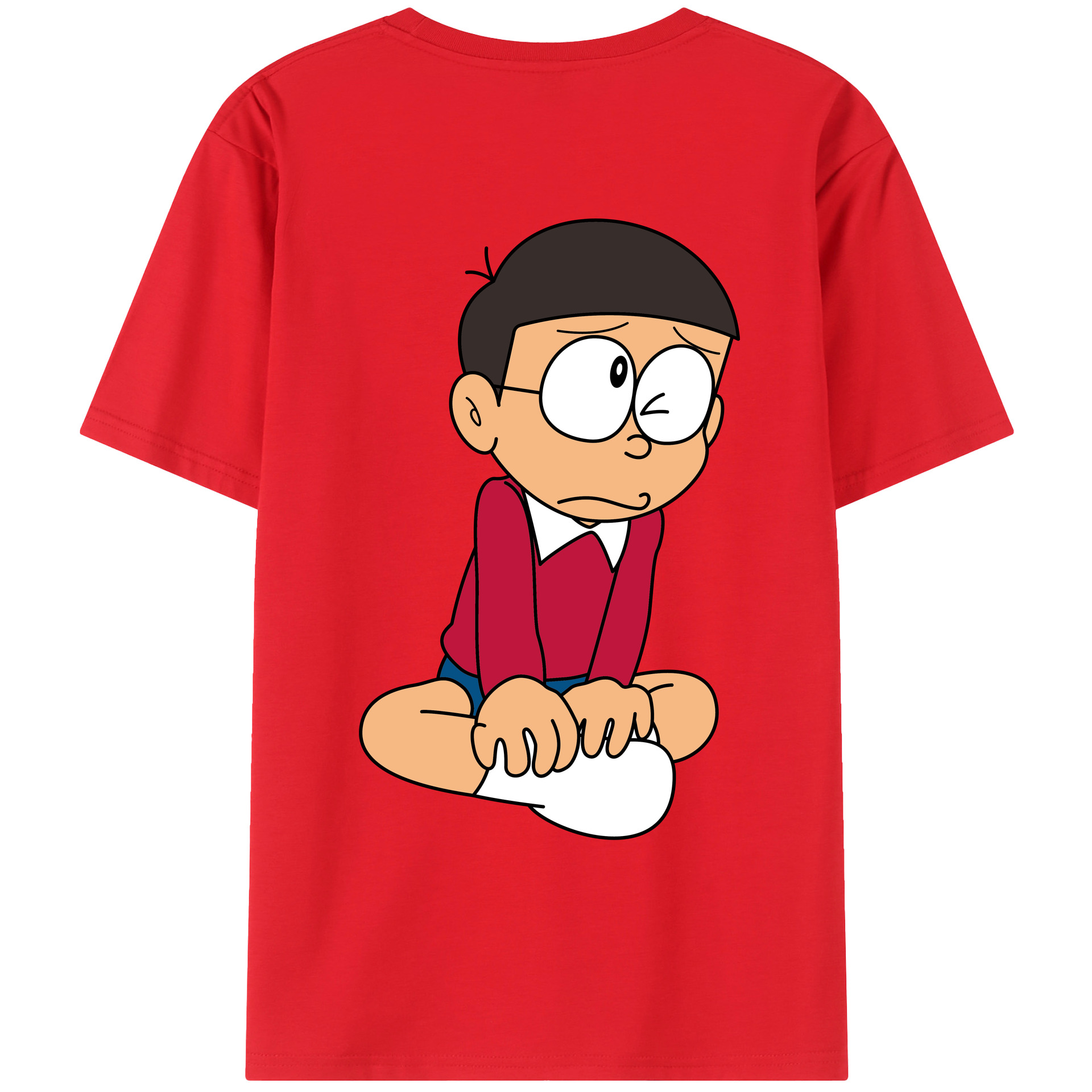 （画像用） ドラえもん 野比 のび太 Doraemon Nobita Nobi レディース半袖Tシャツ(バックプリント)