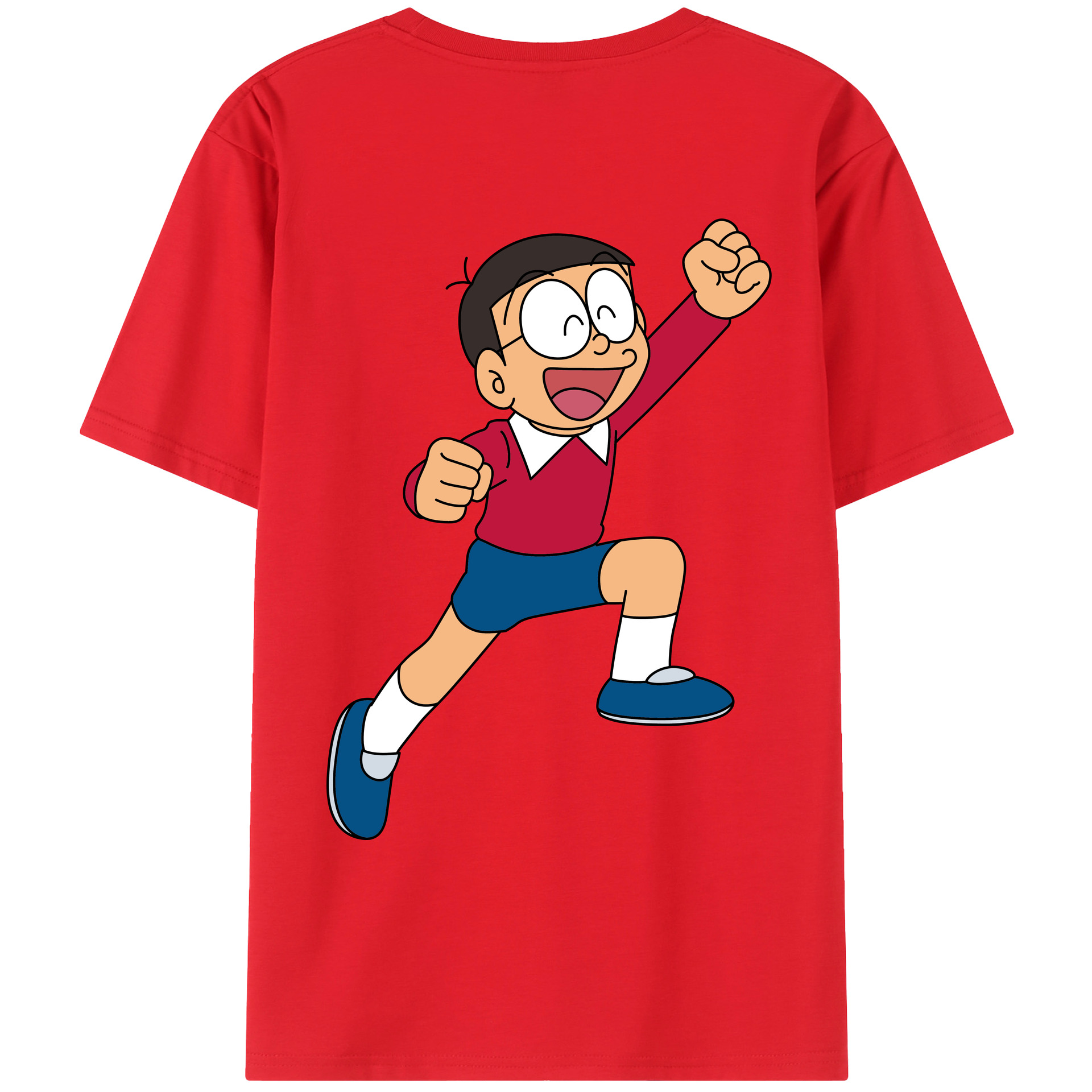 （画像用） ドラえもん 野比 のび太 Doraemon Nobita Nobi レディース半袖Tシャツ(バックプリント)