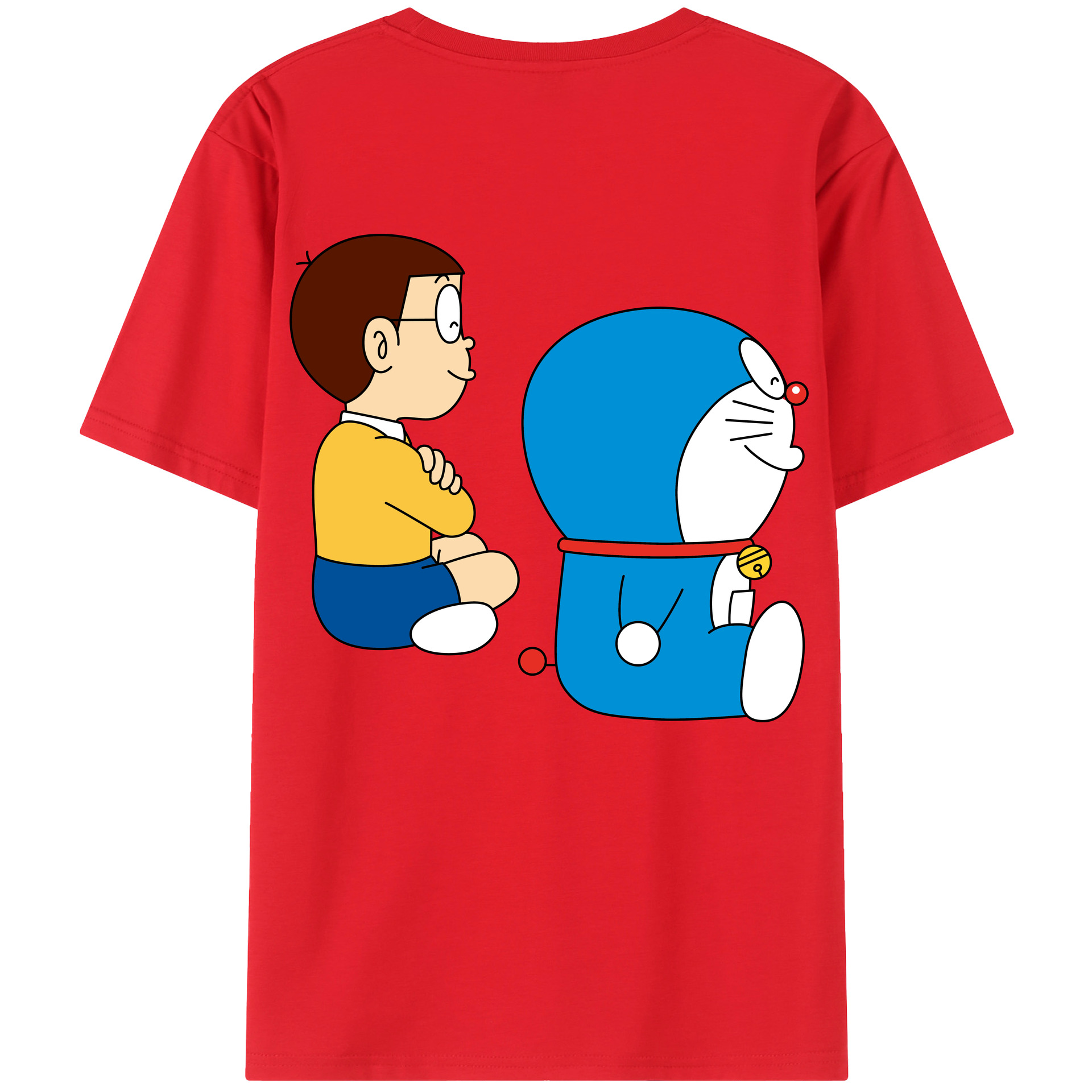 （画像用） ドラえもん 野比 のび太 Doraemon Nobita Nobi レディース半袖Tシャツ(バックプリント)