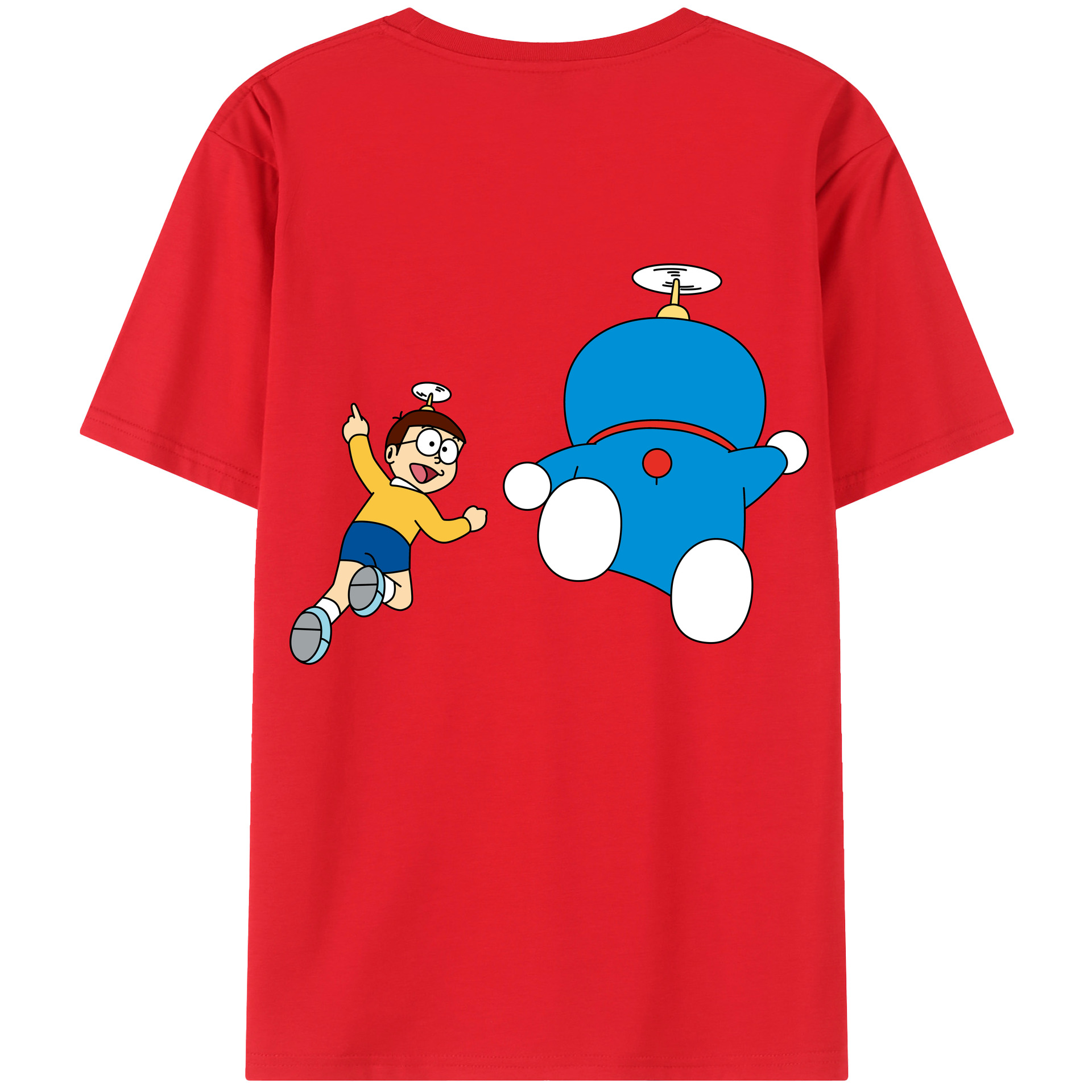 （画像用） ドラえもん 野比 のび太 Doraemon Nobita Nobi レディース半袖Tシャツ(バックプリント)