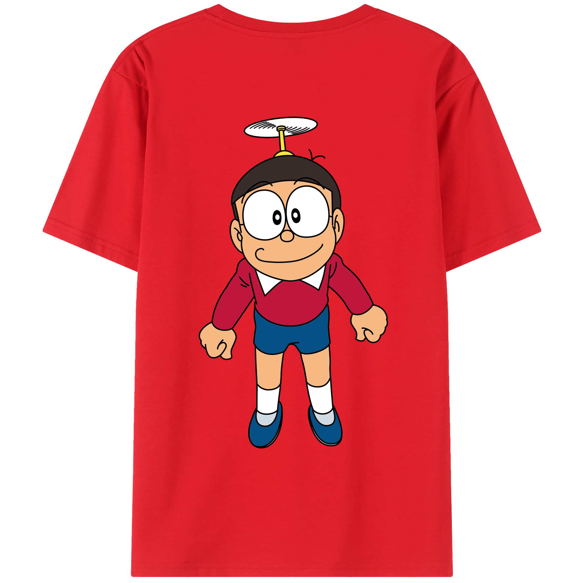（画像用） ドラえもん 野比 のび太 Doraemon Nobita Nobi レディース半袖Tシャツ(バックプリント)