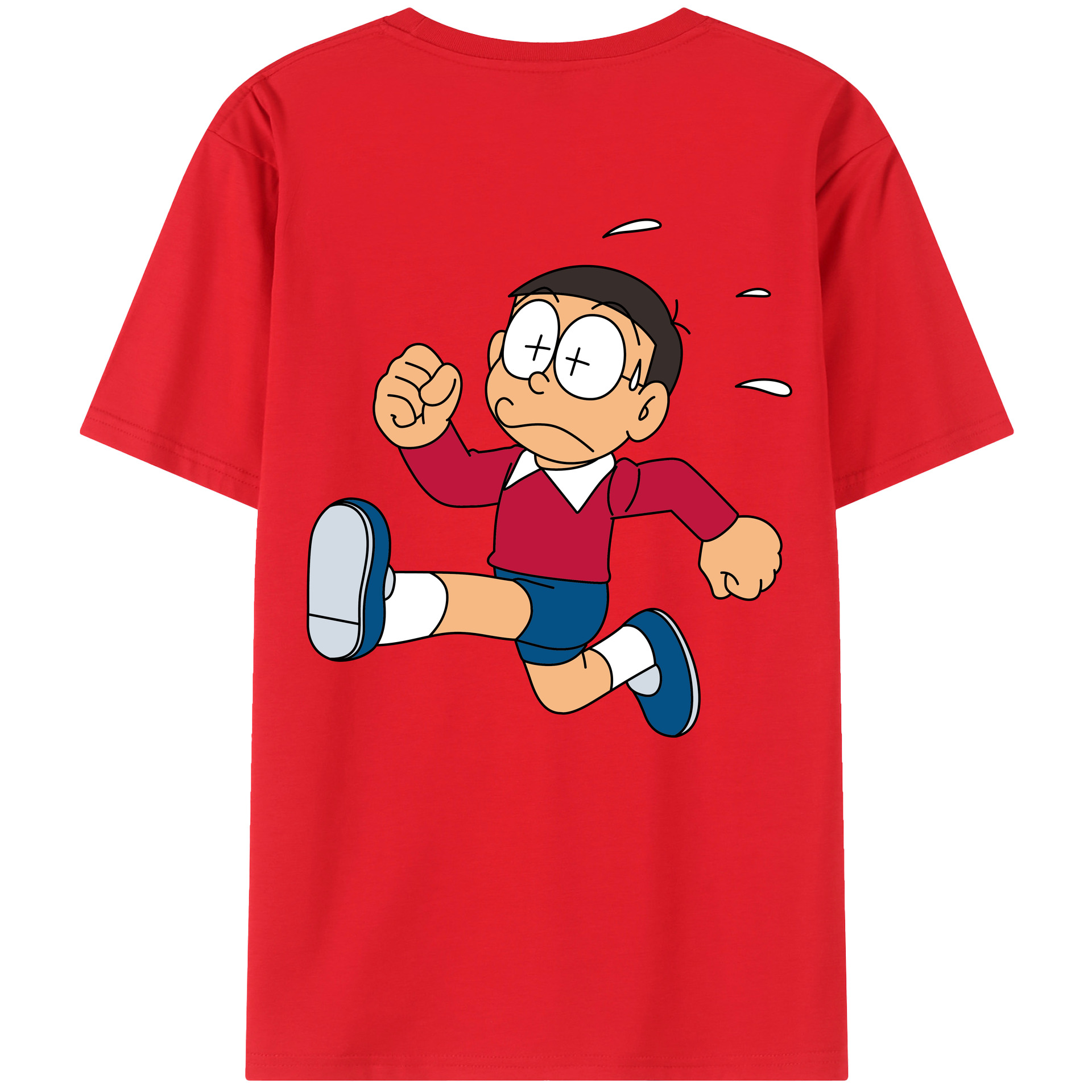 （画像用） ドラえもん 野比 のび太 Doraemon Nobita Nobi レディース半袖Tシャツ(バックプリント)