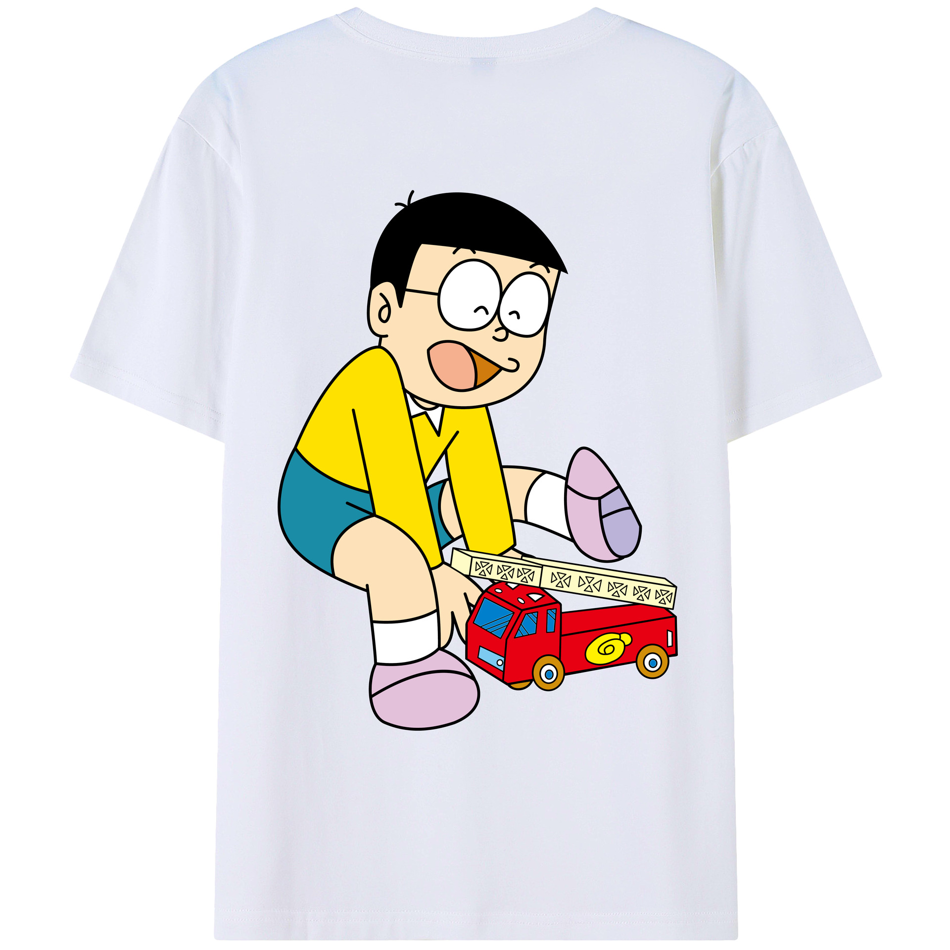 （画像用） ドラえもん 野比 のび太 Doraemon Nobita Nobi レディース半袖Tシャツ(バックプリント)