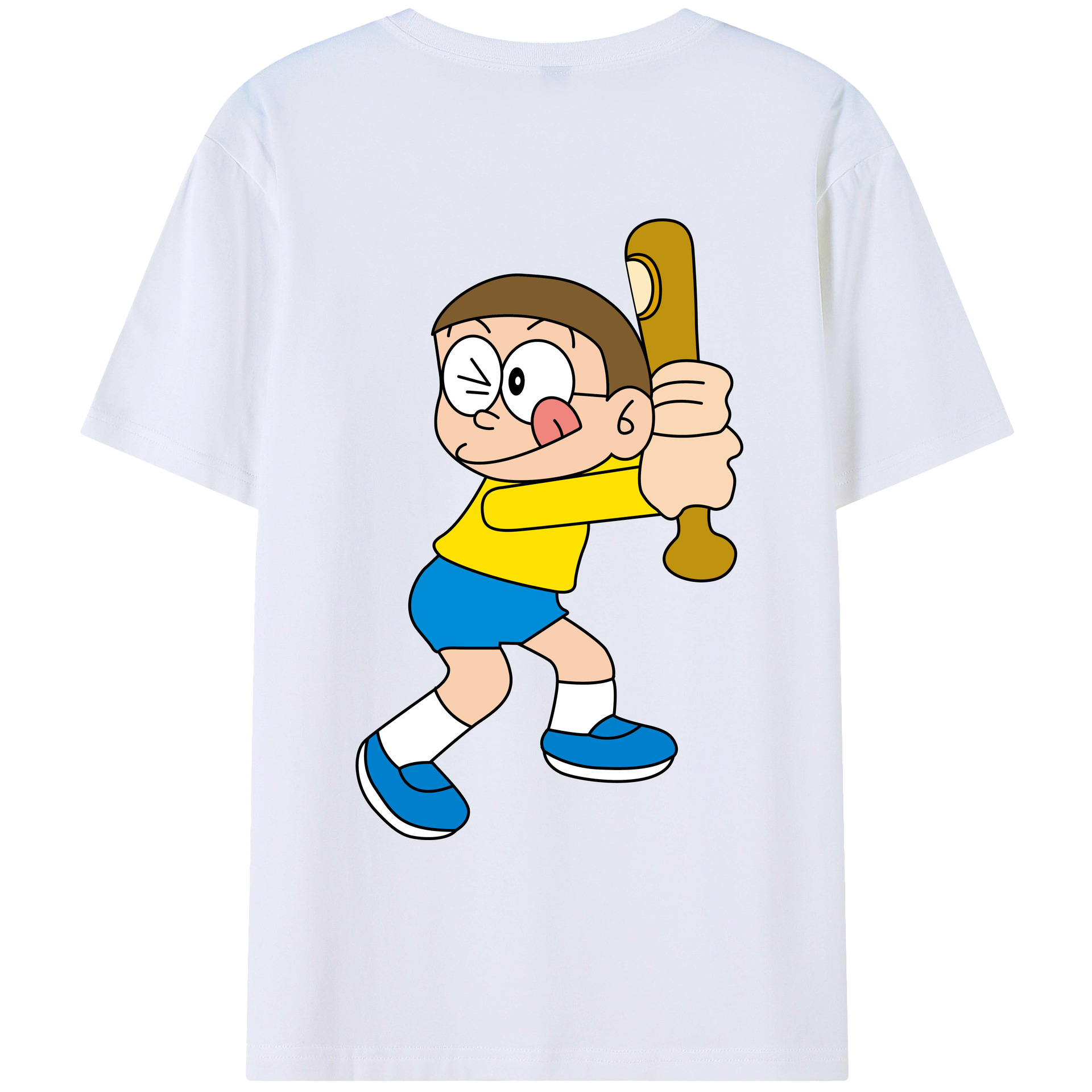 （画像用） ドラえもん 野比 のび太 Doraemon Nobita Nobi レディース半袖Tシャツ(バックプリント)
