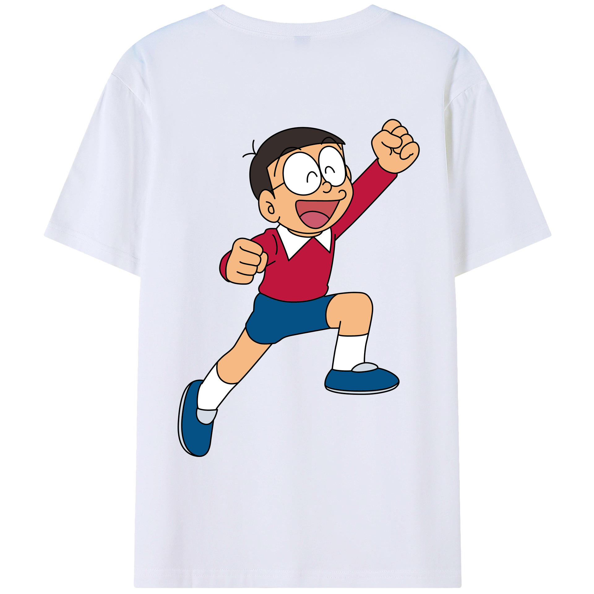 （画像用） ドラえもん 野比 のび太 Doraemon Nobita Nobi レディース半袖Tシャツ(バックプリント)