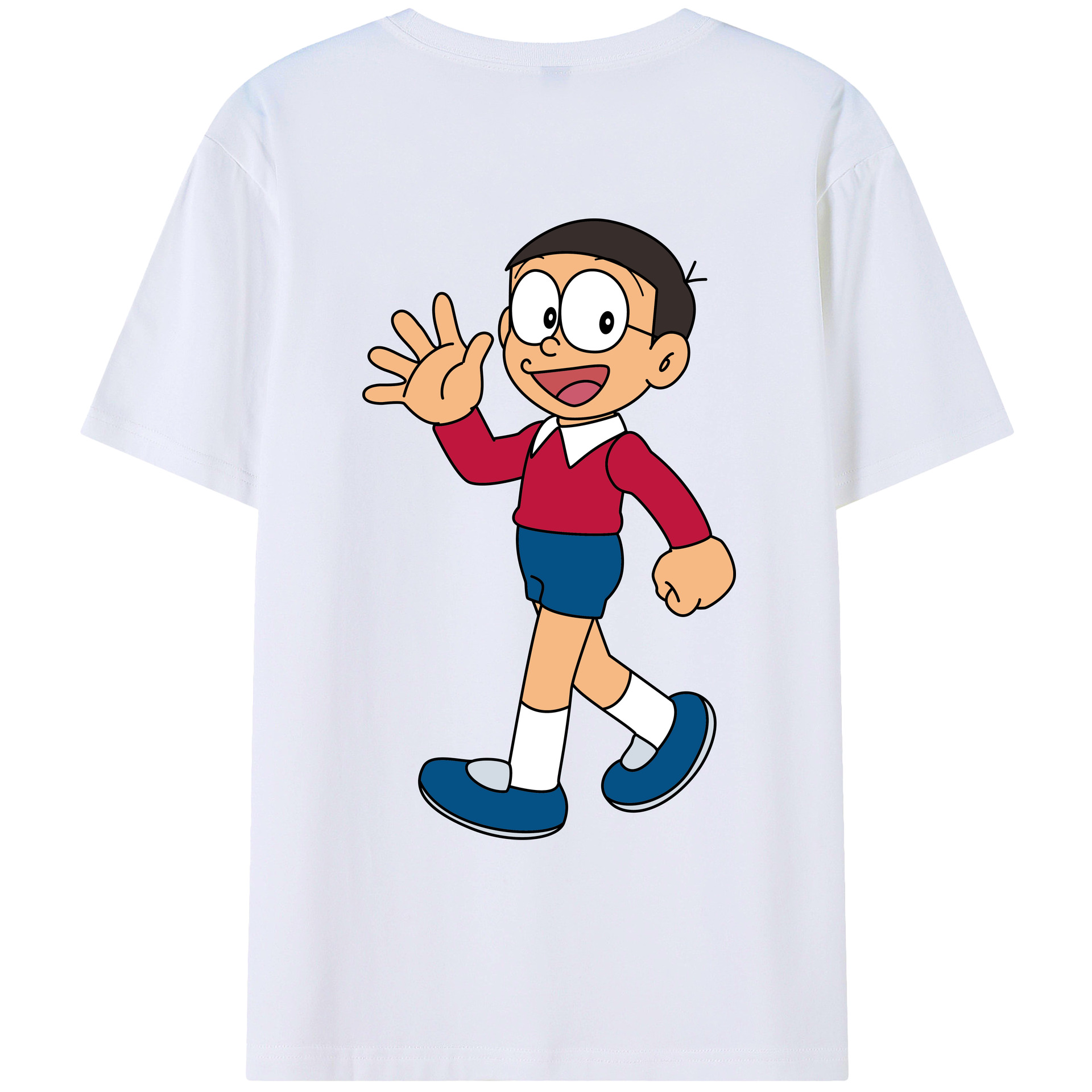 （画像用） ドラえもん 野比 のび太 Doraemon Nobita Nobi レディース半袖Tシャツ(バックプリント)