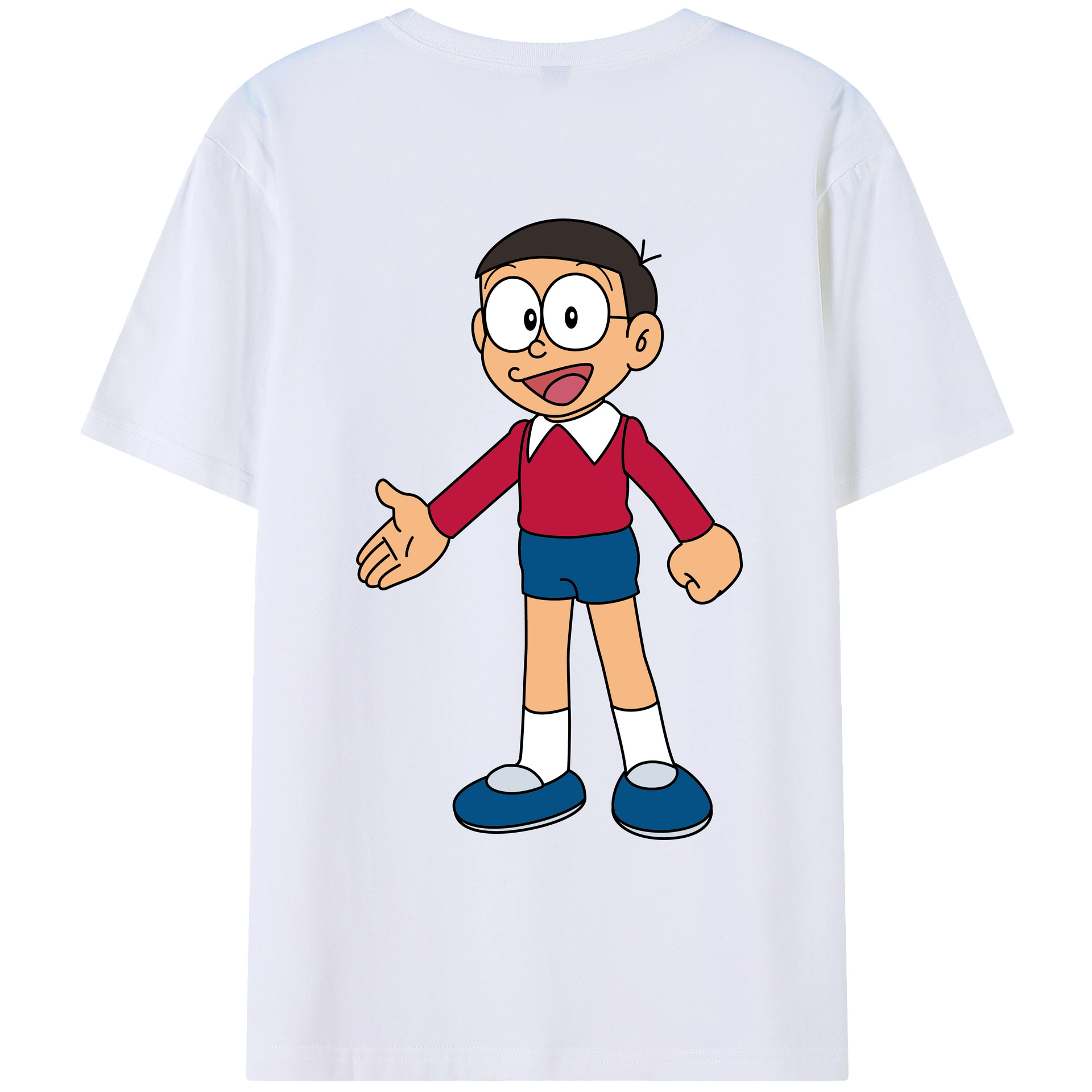 （画像用） ドラえもん 野比 のび太 Doraemon Nobita Nobi レディース半袖Tシャツ(バックプリント)