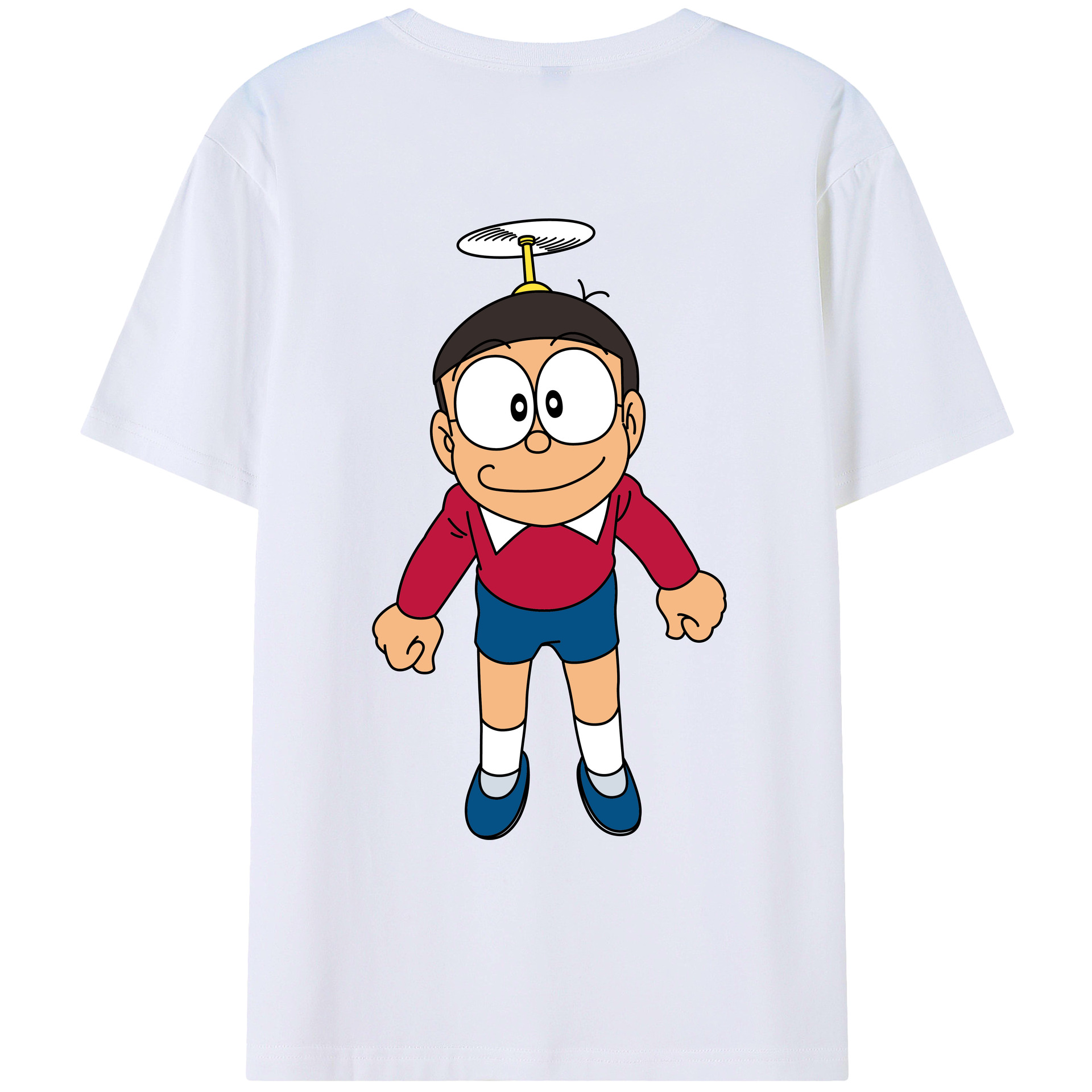 （画像用） ドラえもん 野比 のび太 Doraemon Nobita Nobi レディース半袖Tシャツ(バックプリント)