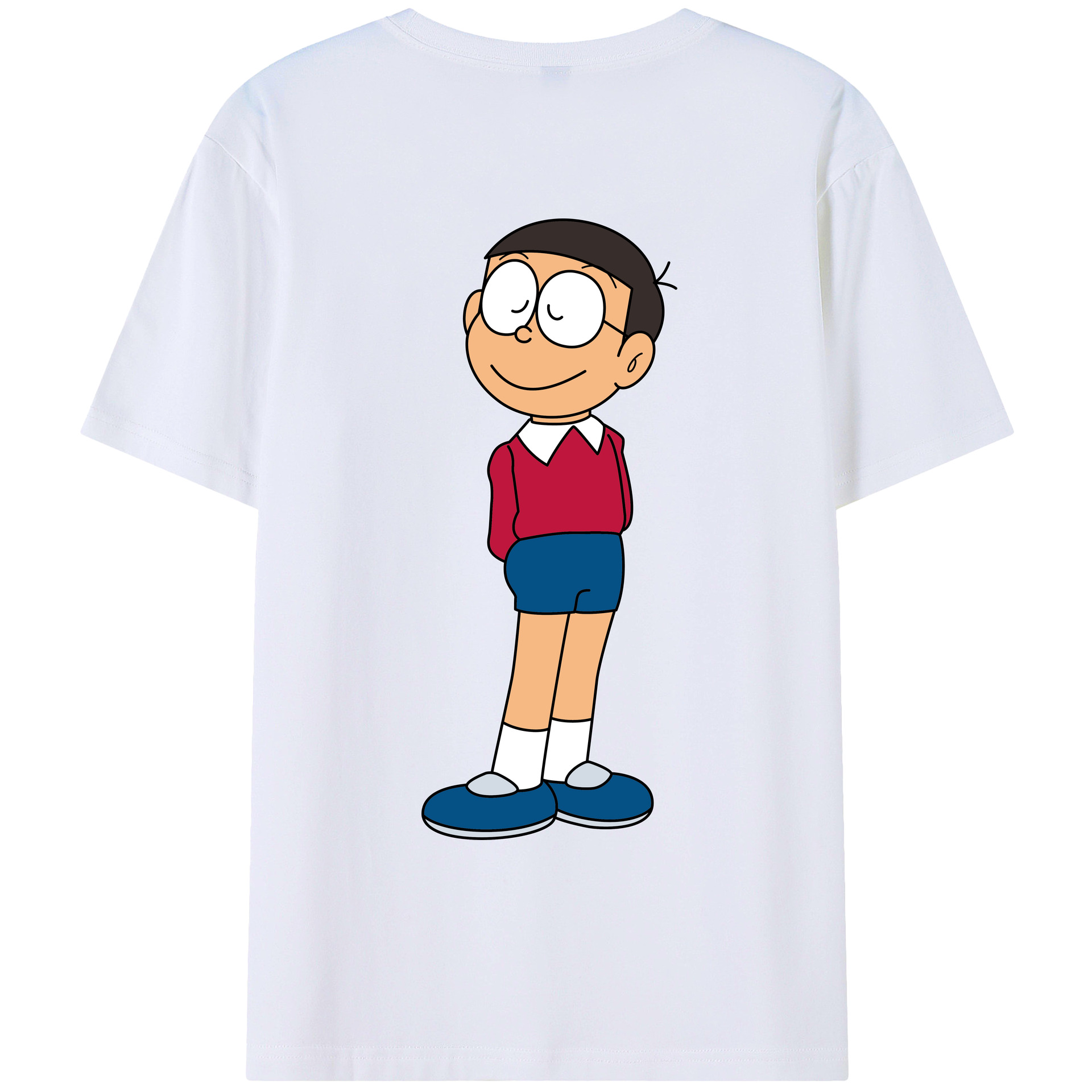（画像用） ドラえもん 野比 のび太 Doraemon Nobita Nobi レディース半袖Tシャツ(バックプリント)