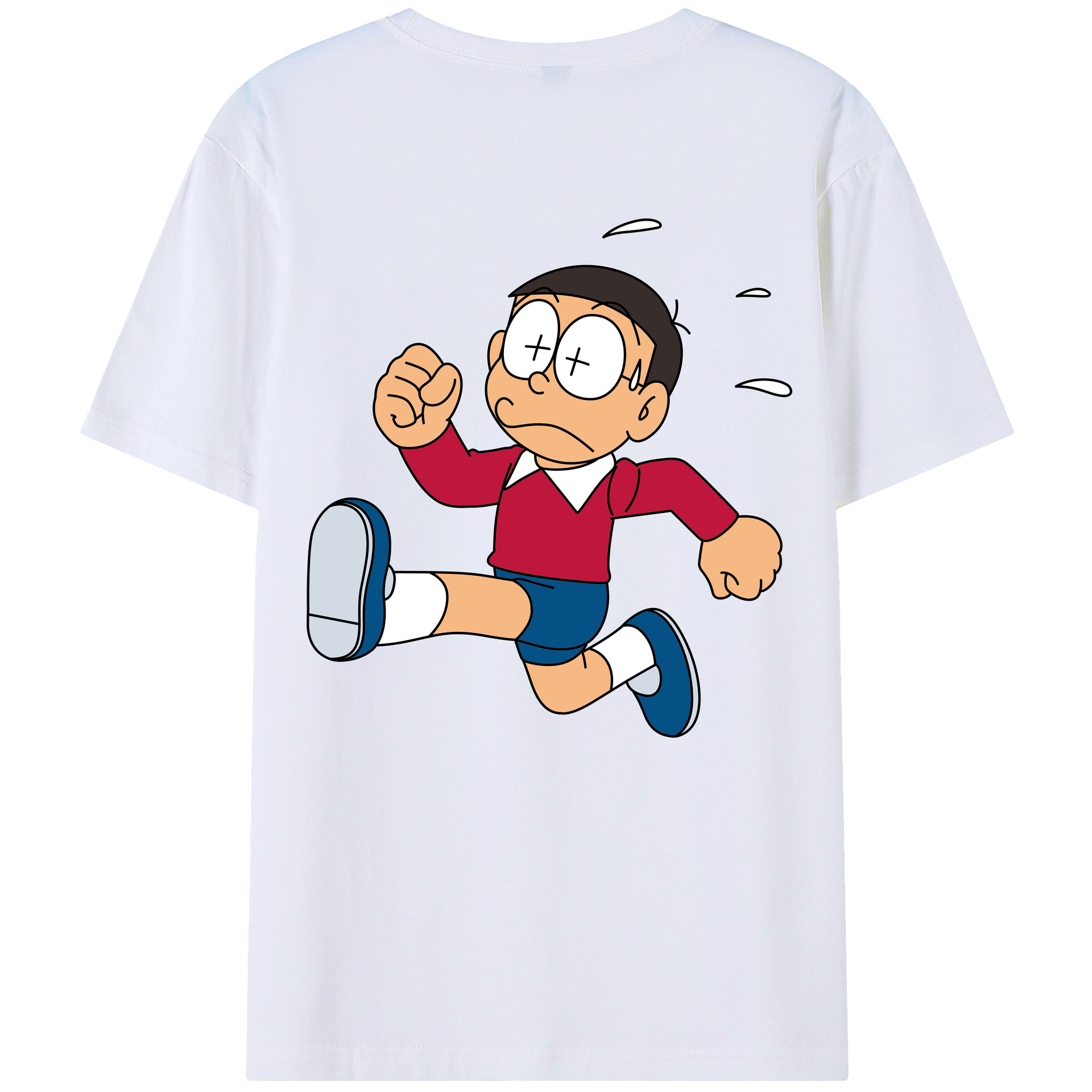 （画像用） ドラえもん 野比 のび太 Doraemon Nobita Nobi レディース半袖Tシャツ(バックプリント)