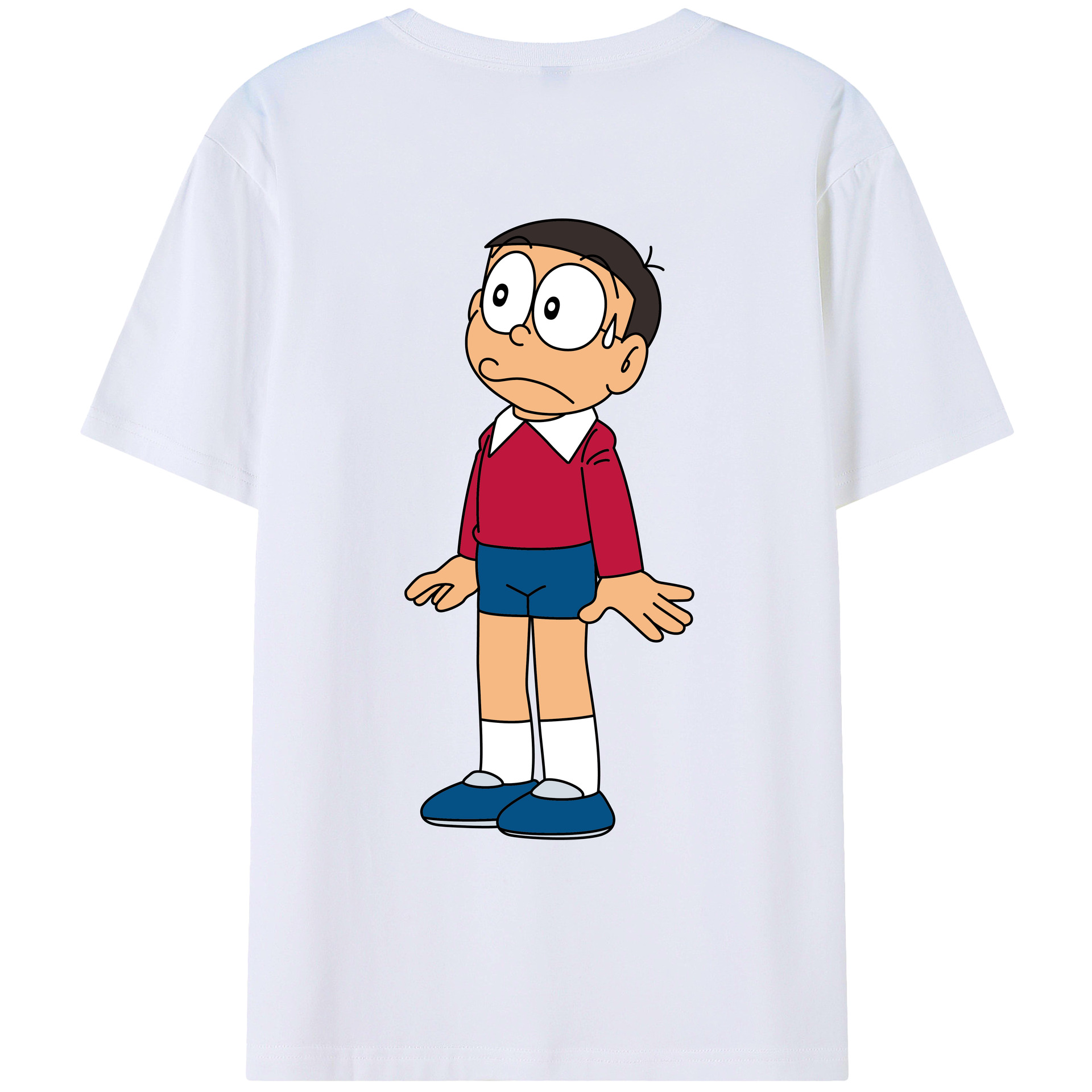 （画像用） ドラえもん 野比 のび太 Doraemon Nobita Nobi レディース半袖Tシャツ(バックプリント)