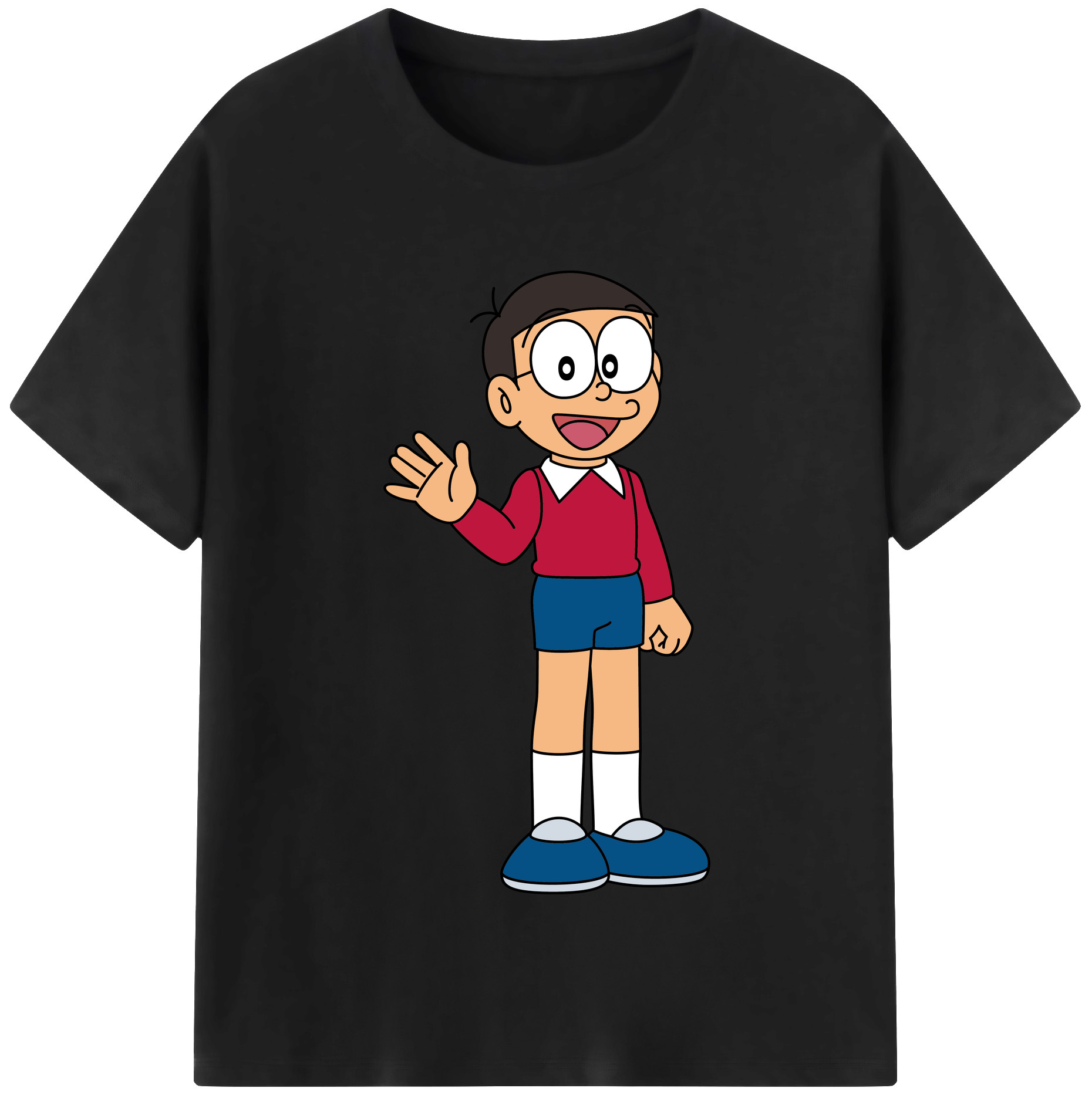 （画像用） ドラえもん 野比 のび太 Doraemon Nobita Nobi レディースカジュアルプリントTシャツ（綿100％）