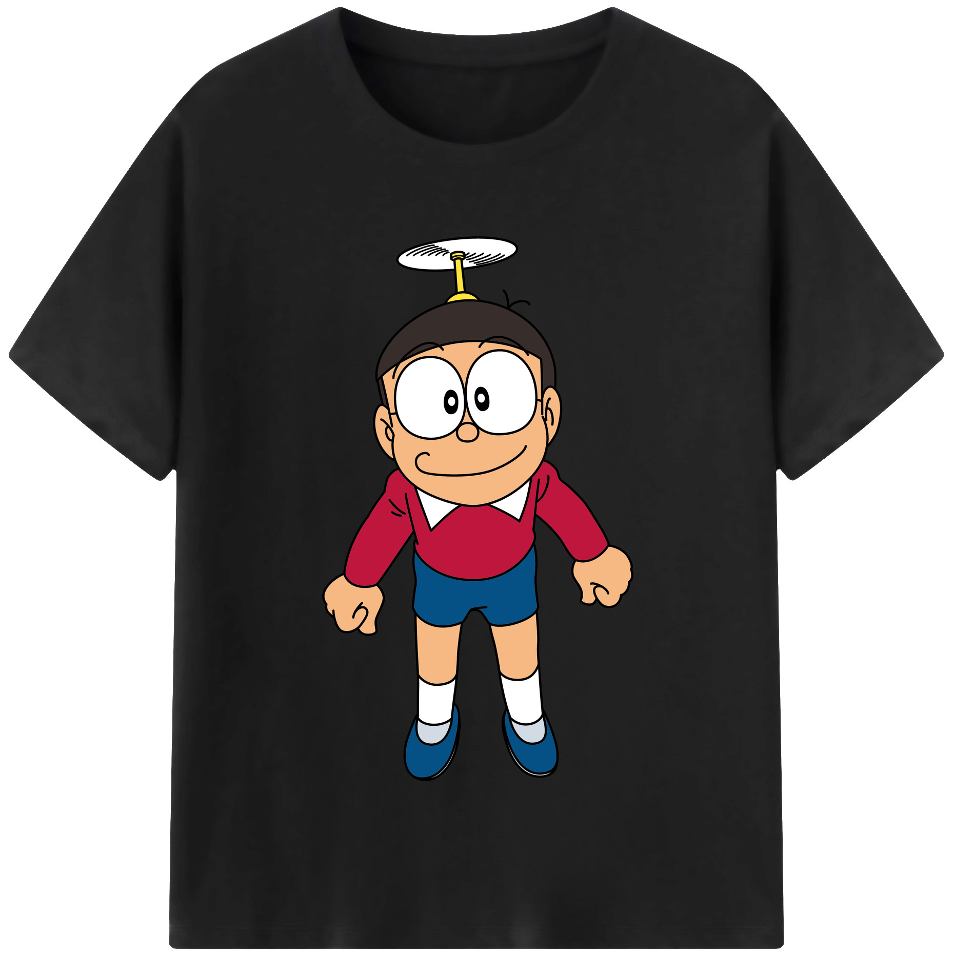 （画像用） ドラえもん 野比 のび太 Doraemon Nobita Nobi レディースカジュアルプリントTシャツ（綿100％）