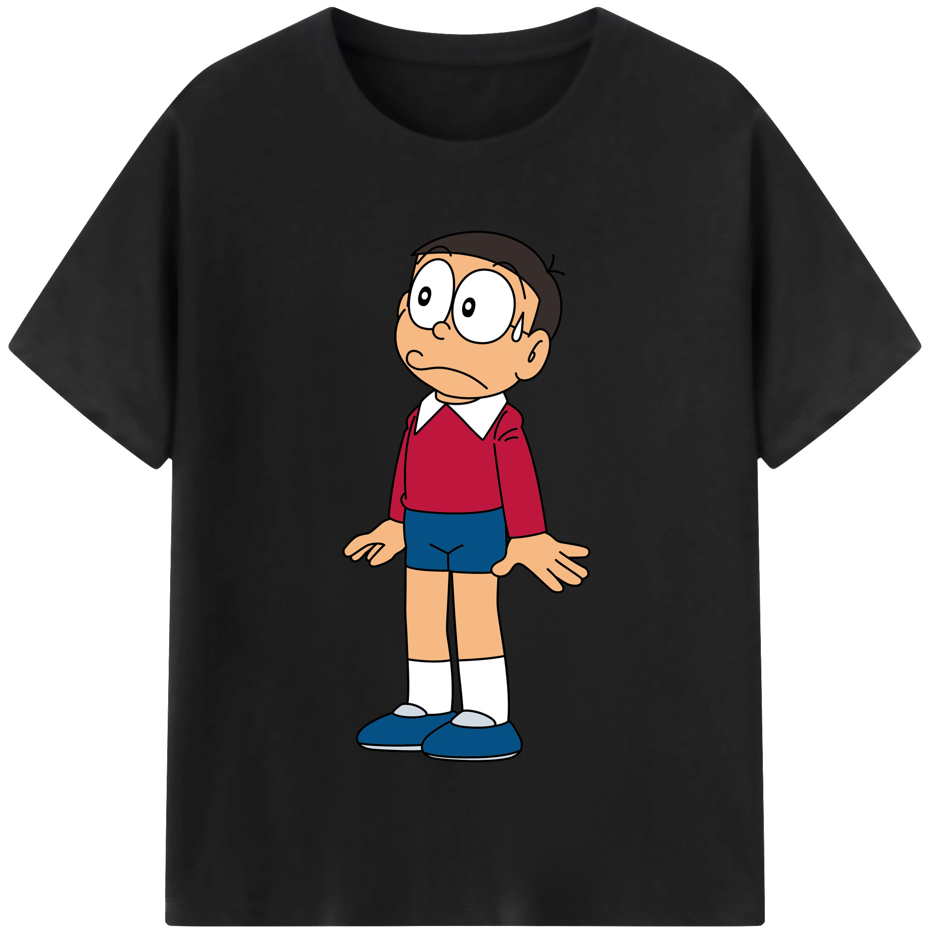 （画像用） ドラえもん 野比 のび太 Doraemon Nobita Nobi レディースカジュアルプリントTシャツ（綿100％）