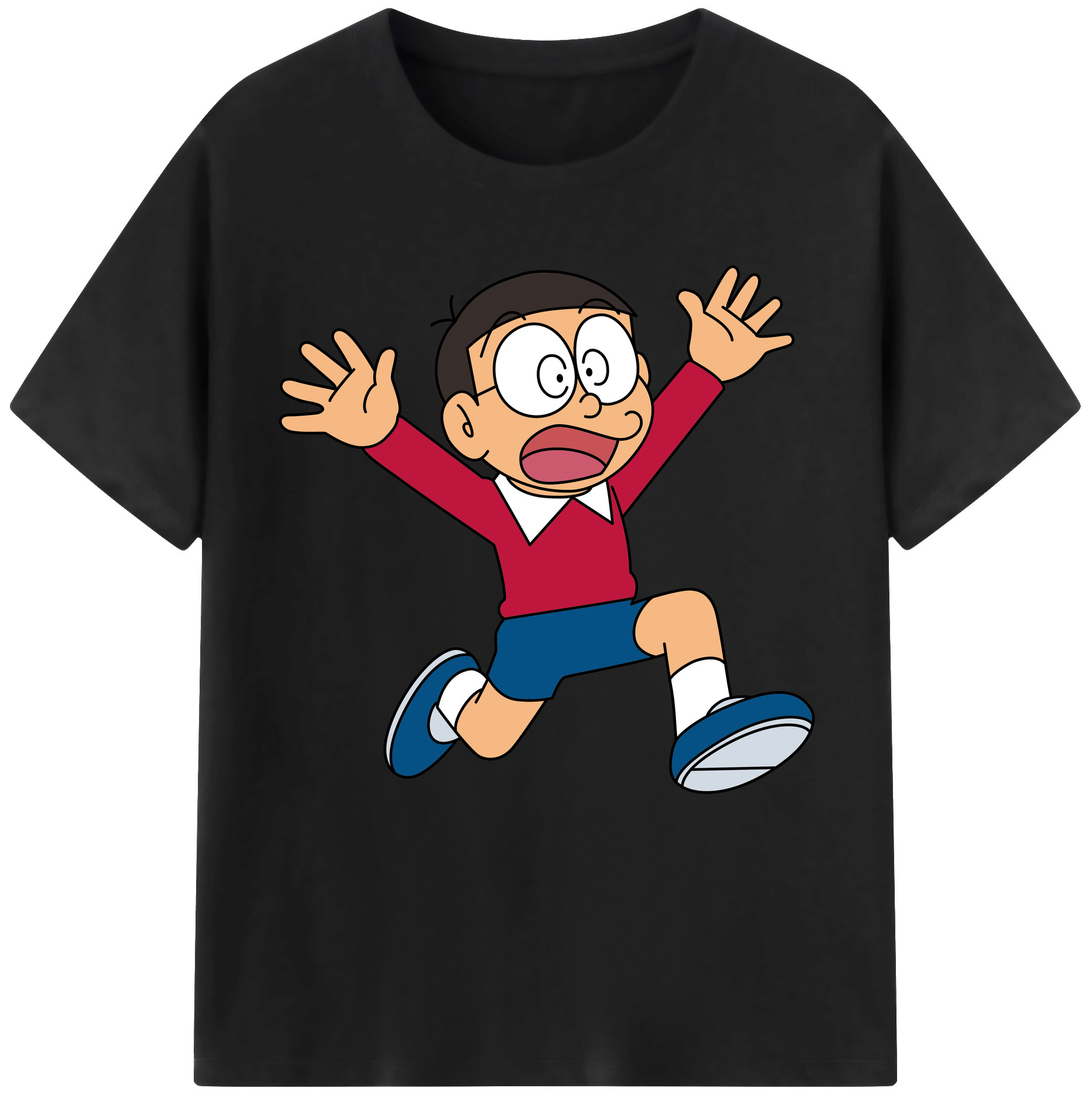 （画像用） ドラえもん 野比 のび太 Doraemon Nobita Nobi レディースカジュアルプリントTシャツ（綿100％）