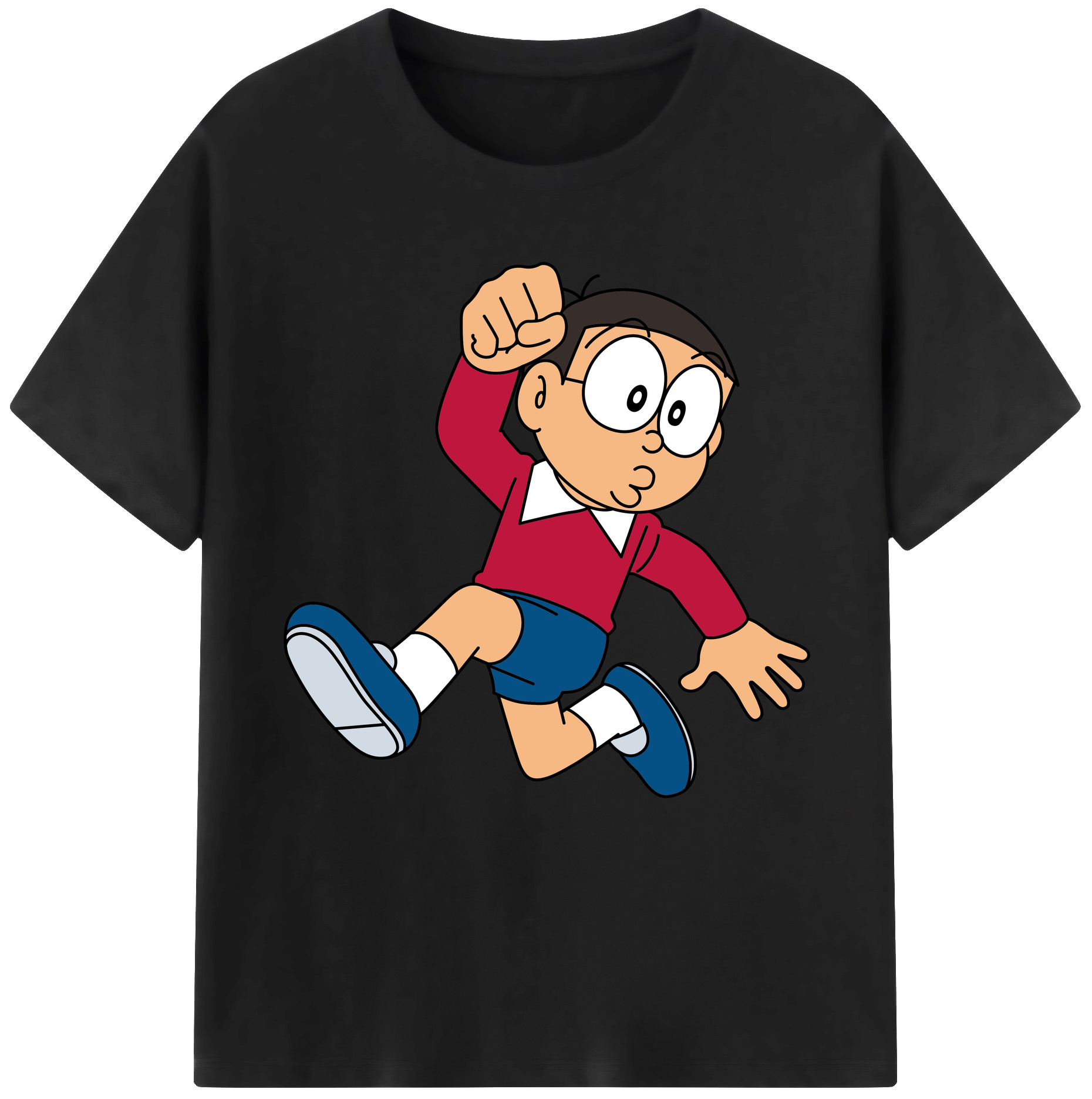 （画像用） ドラえもん 野比 のび太 Doraemon Nobita Nobi レディースカジュアルプリントTシャツ（綿100％）