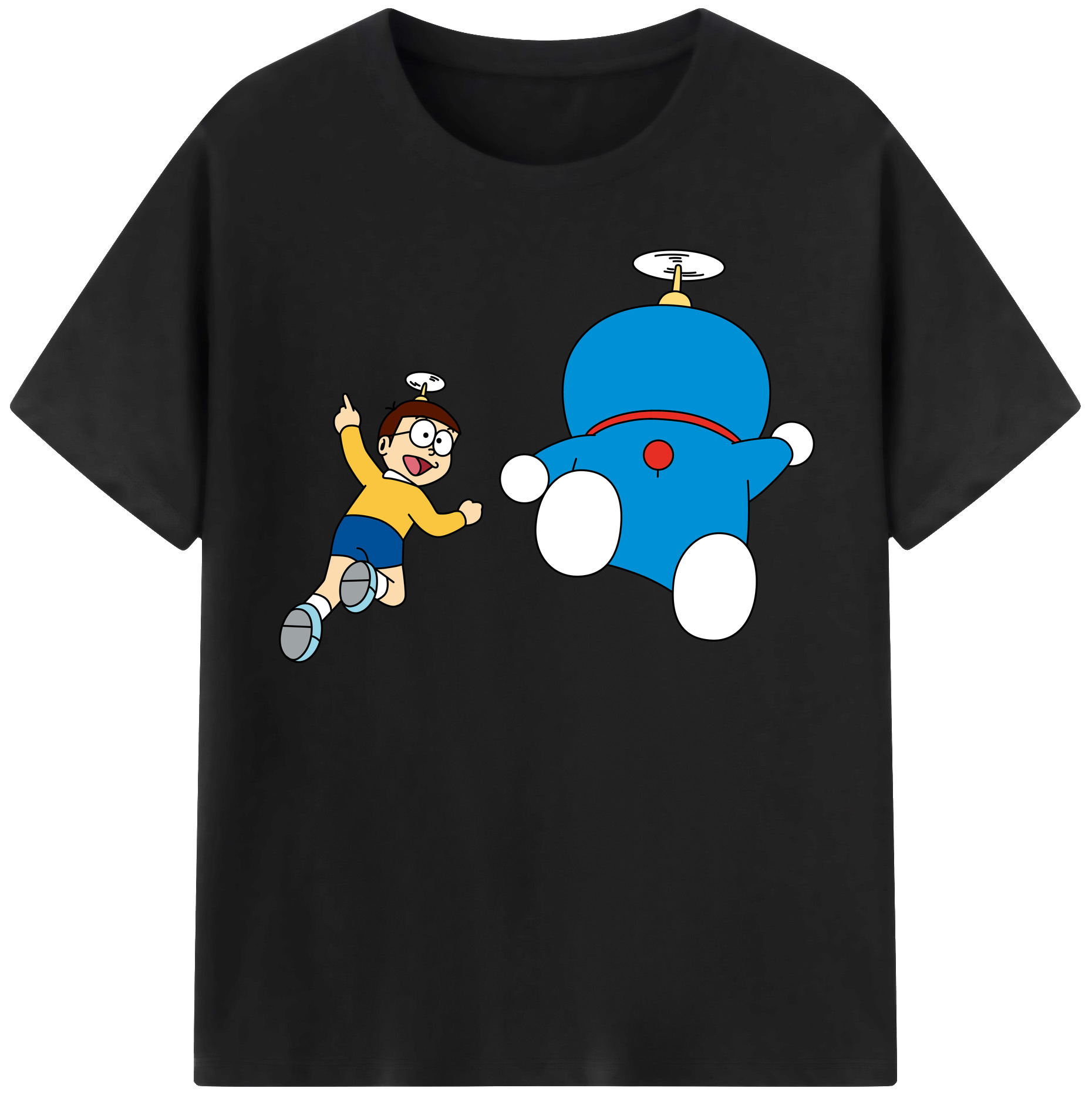 （画像用） ドラえもん 野比 のび太 Doraemon Nobita Nobi レディースカジュアルプリントTシャツ（綿100％）
