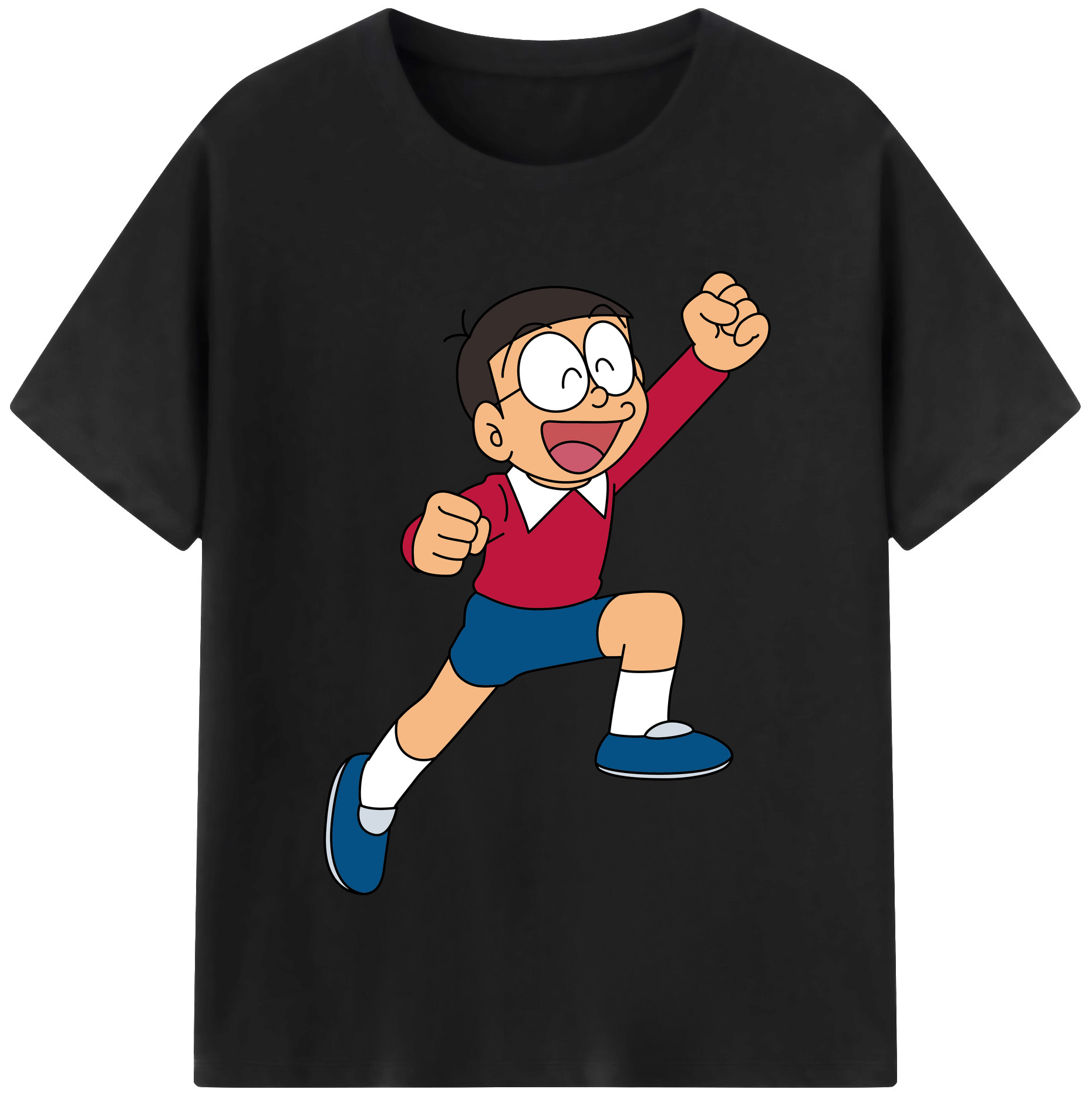 （画像用） ドラえもん 野比 のび太 Doraemon Nobita Nobi レディースカジュアルプリントTシャツ（綿100％）