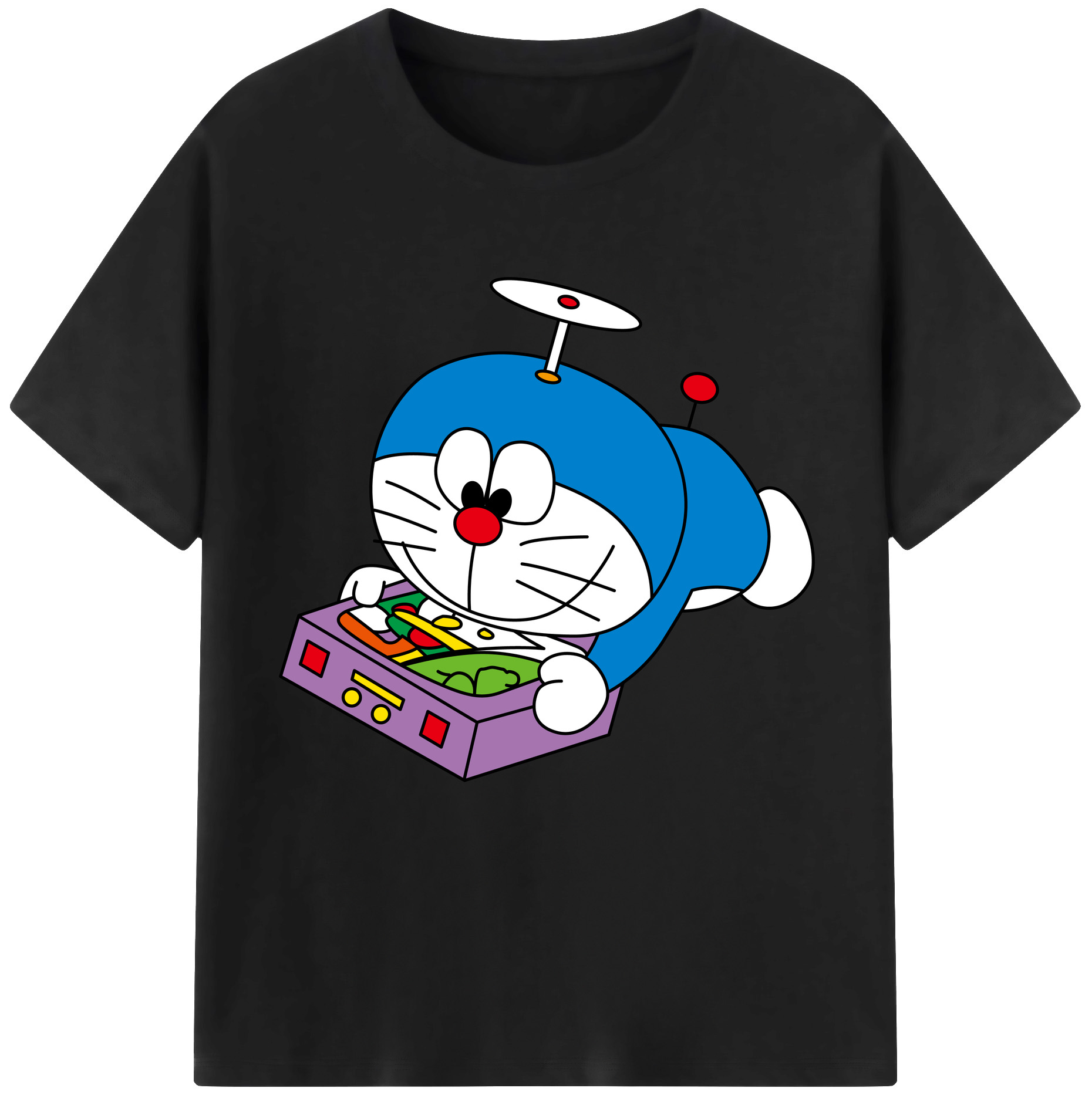 （画像用） ドラえもん Doraemon レディースカジュアルプリントTシャツ（綿100％）
